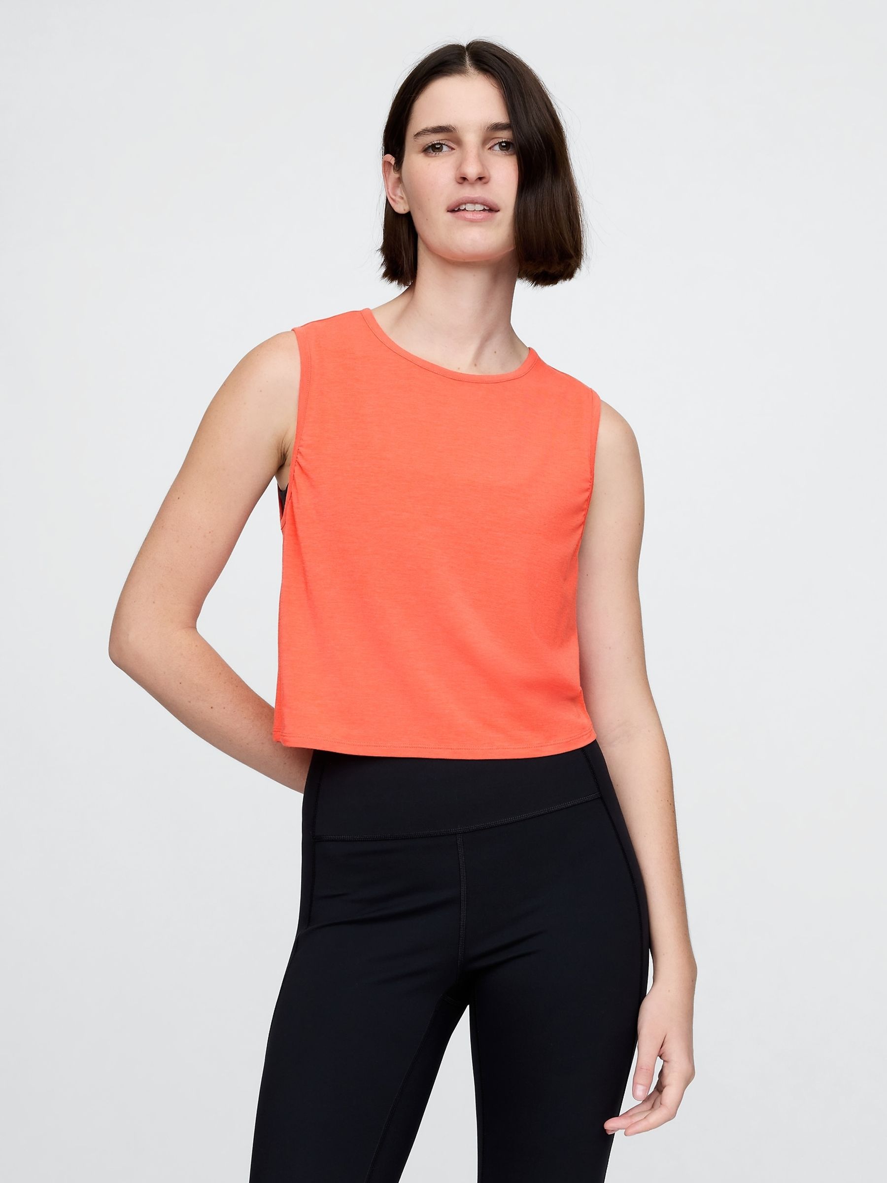 Orange Breathe Cropped Muscle Vest - Image 1 of 4