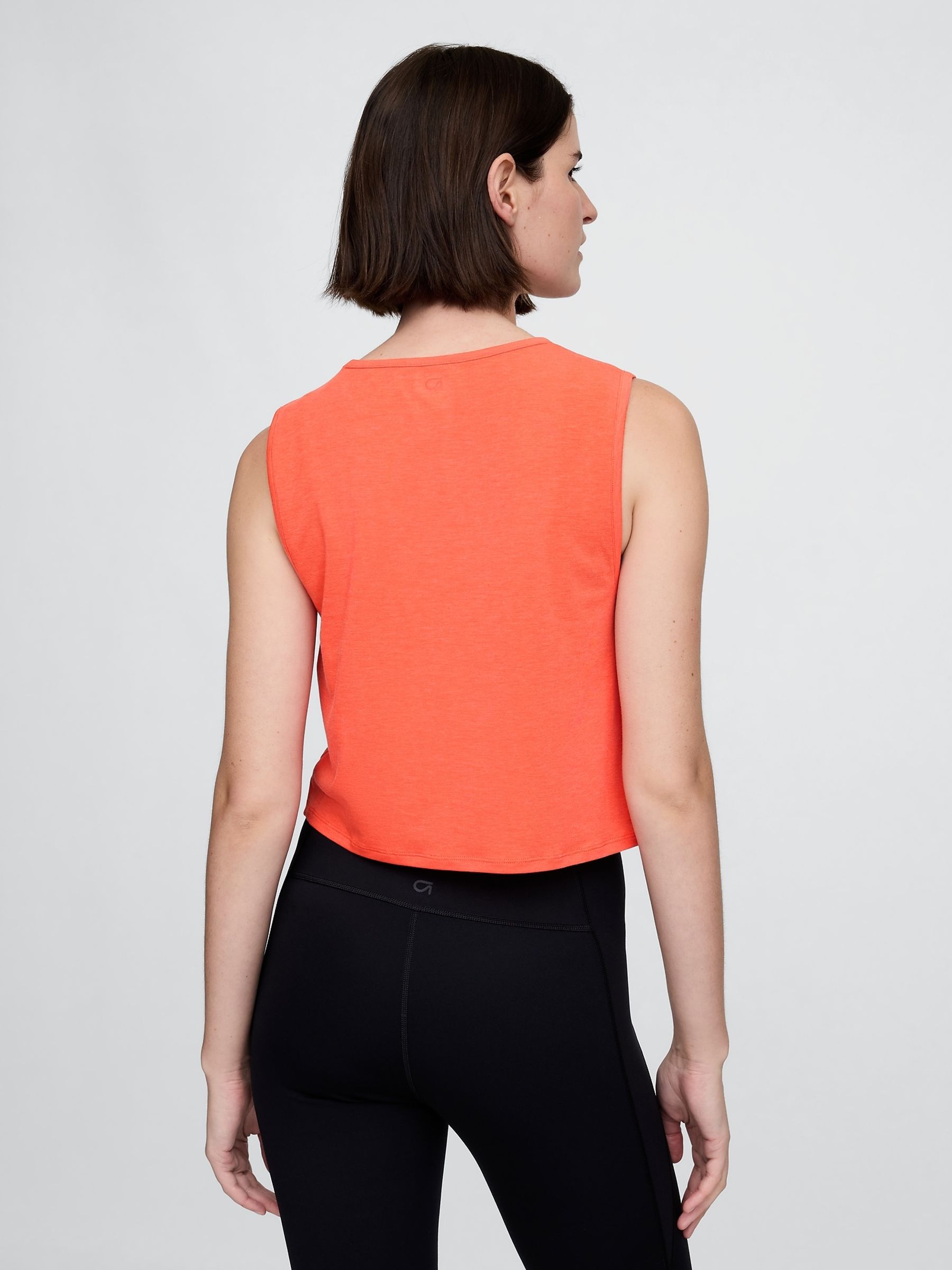 Orange Breathe Cropped Muscle Vest - Image 2 of 4