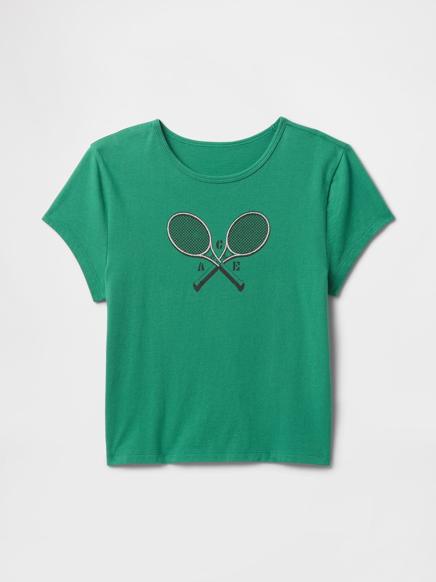 Green Cropped Graphic T-Shirt - Image 4 of 5