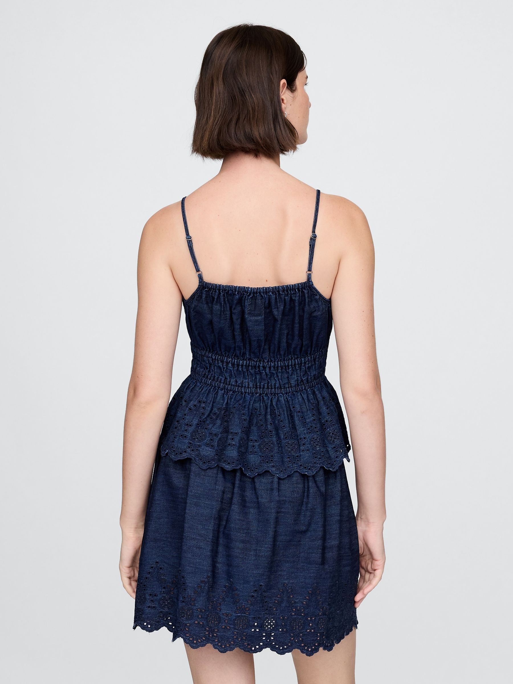Blue Denim Smocked Cami Top - Image 2 of 5