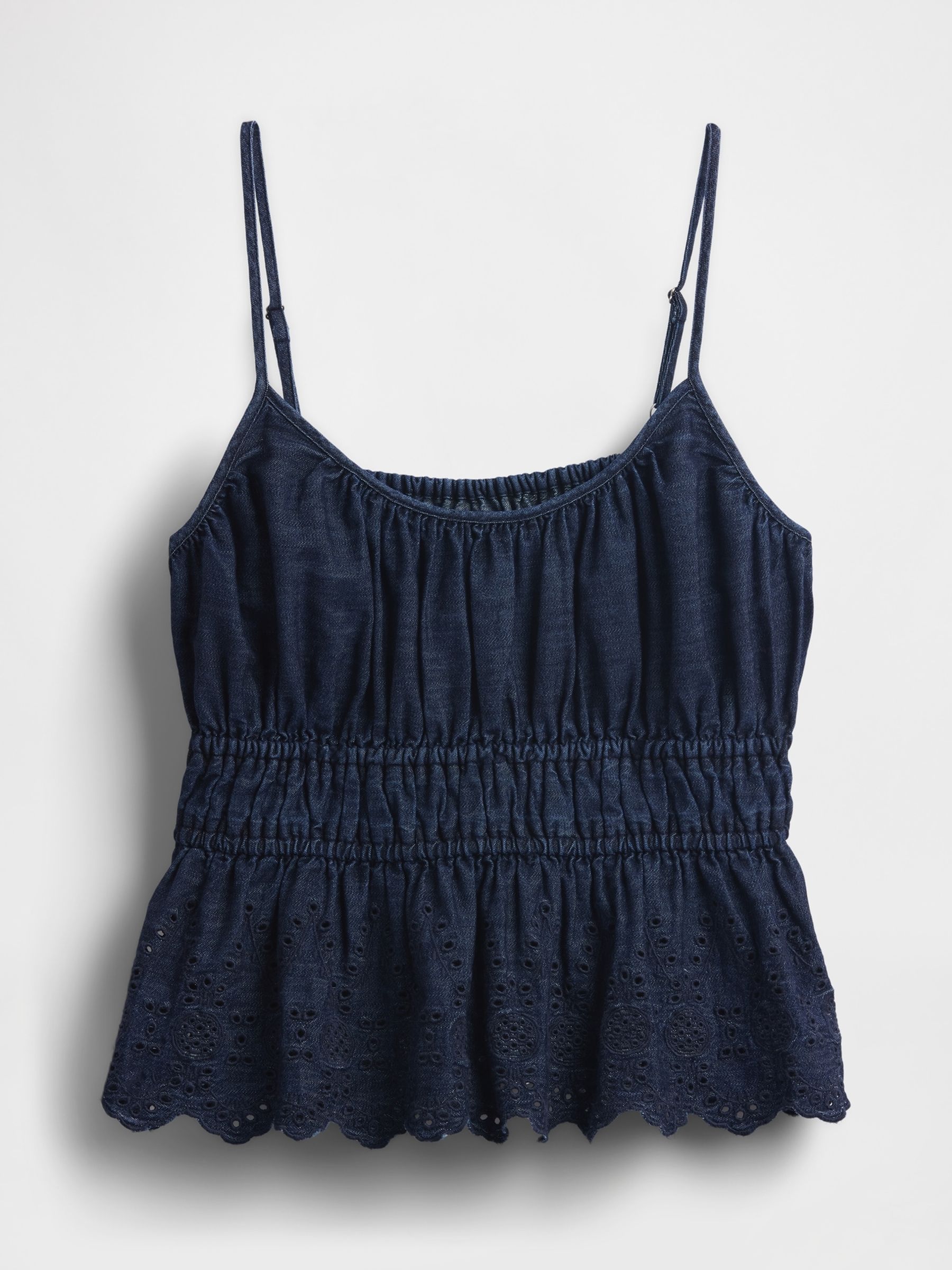 Blue Denim Smocked Cami Top - Image 4 of 5