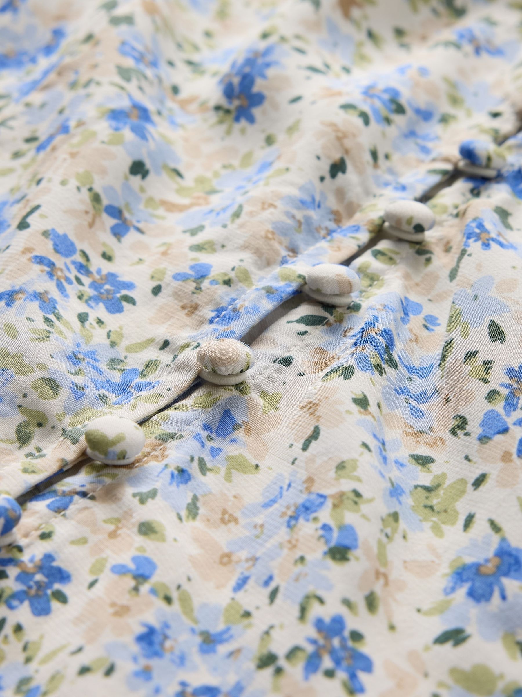 Blue Crepe Flutter-Sleeve Top - Image 5 of 5