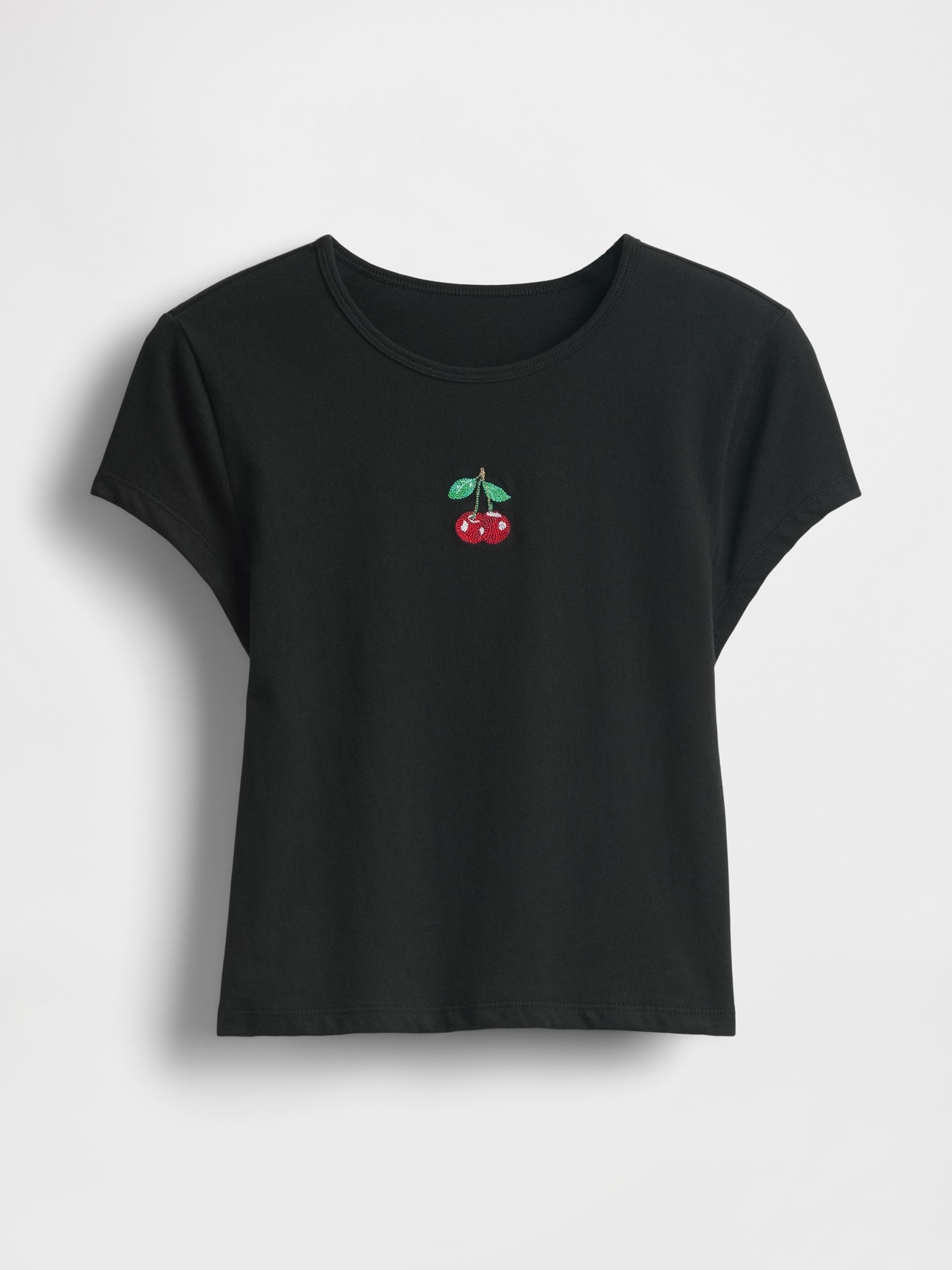 Black Cherry Cropped Graphic T-Shirt - Image 4 of 5