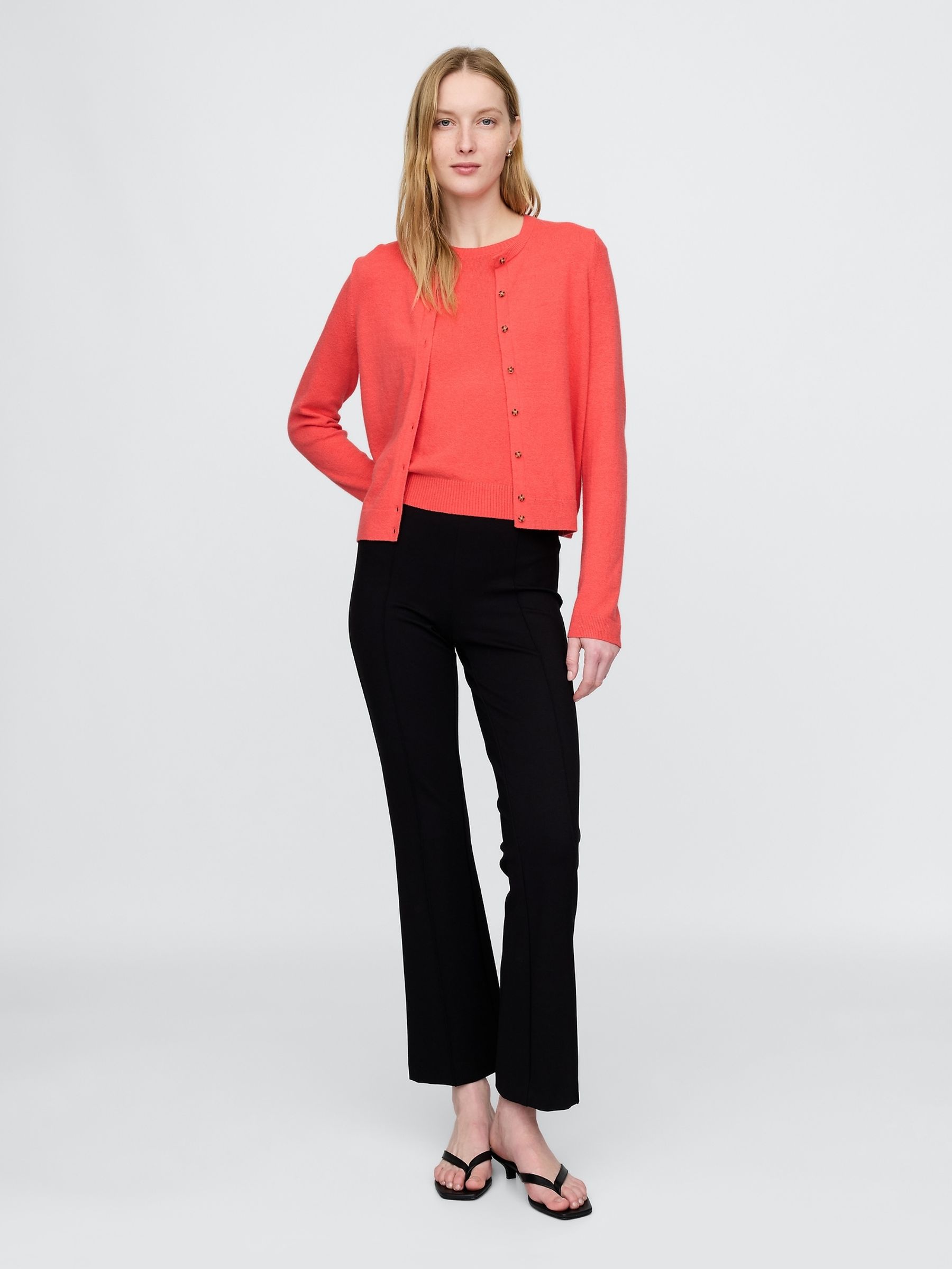 Red CashSoft Short Sleeve Crew Neck Knit Top - Image 3 of 5
