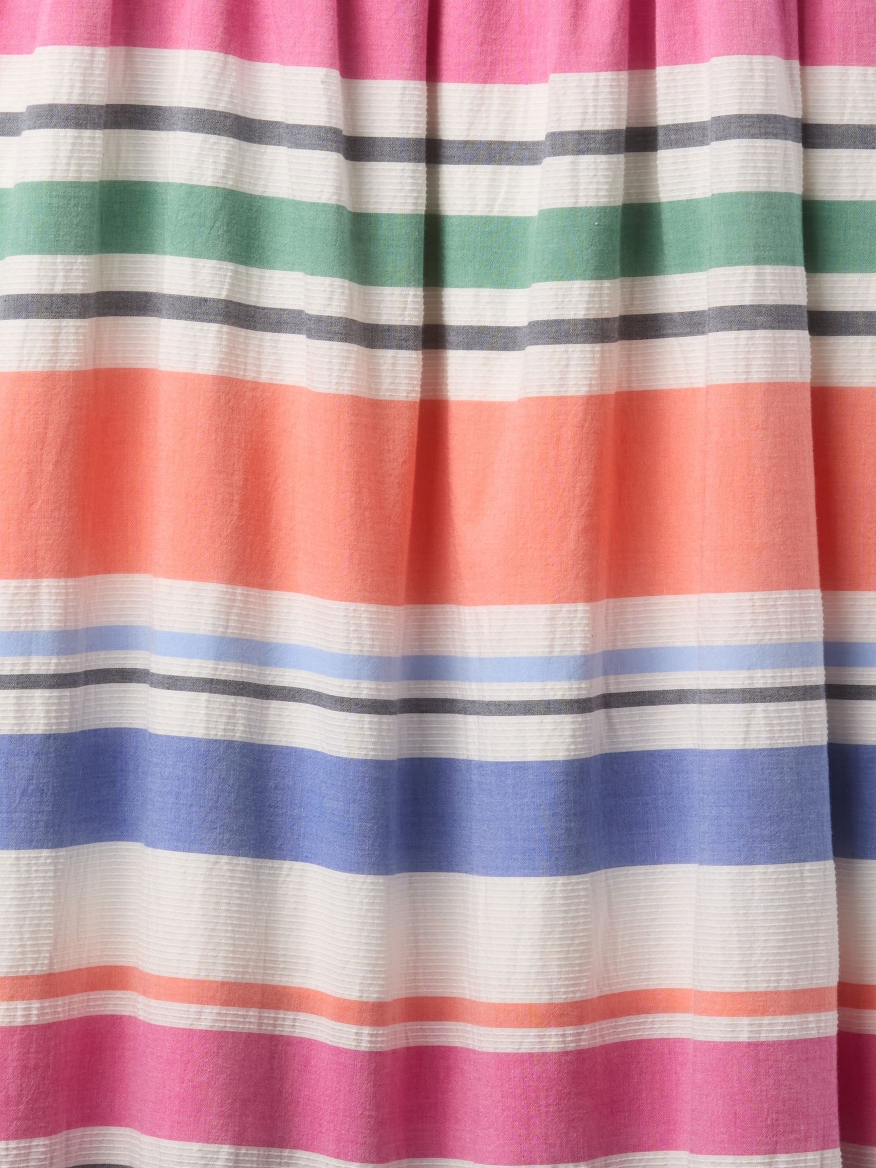 White Rainbow Striped Cotton Slim Fit Midi Summer Dress - Image 7 of 7