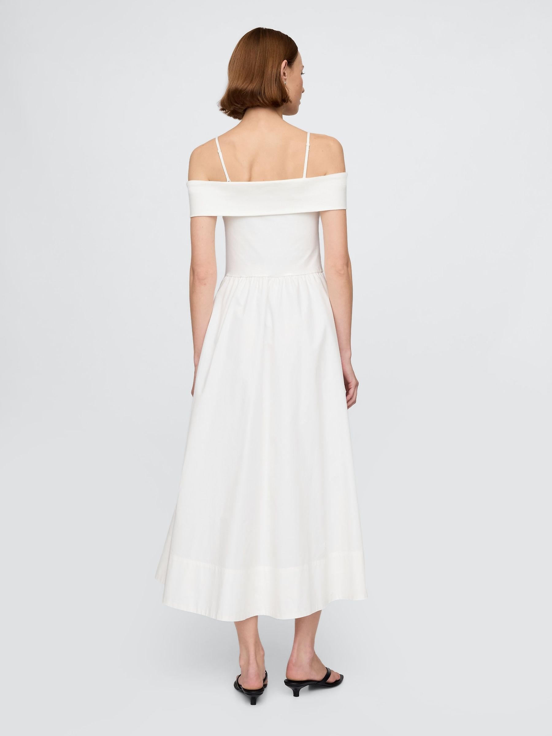White Off-Shoulder Bardot Midi Dress - Image 2 of 5