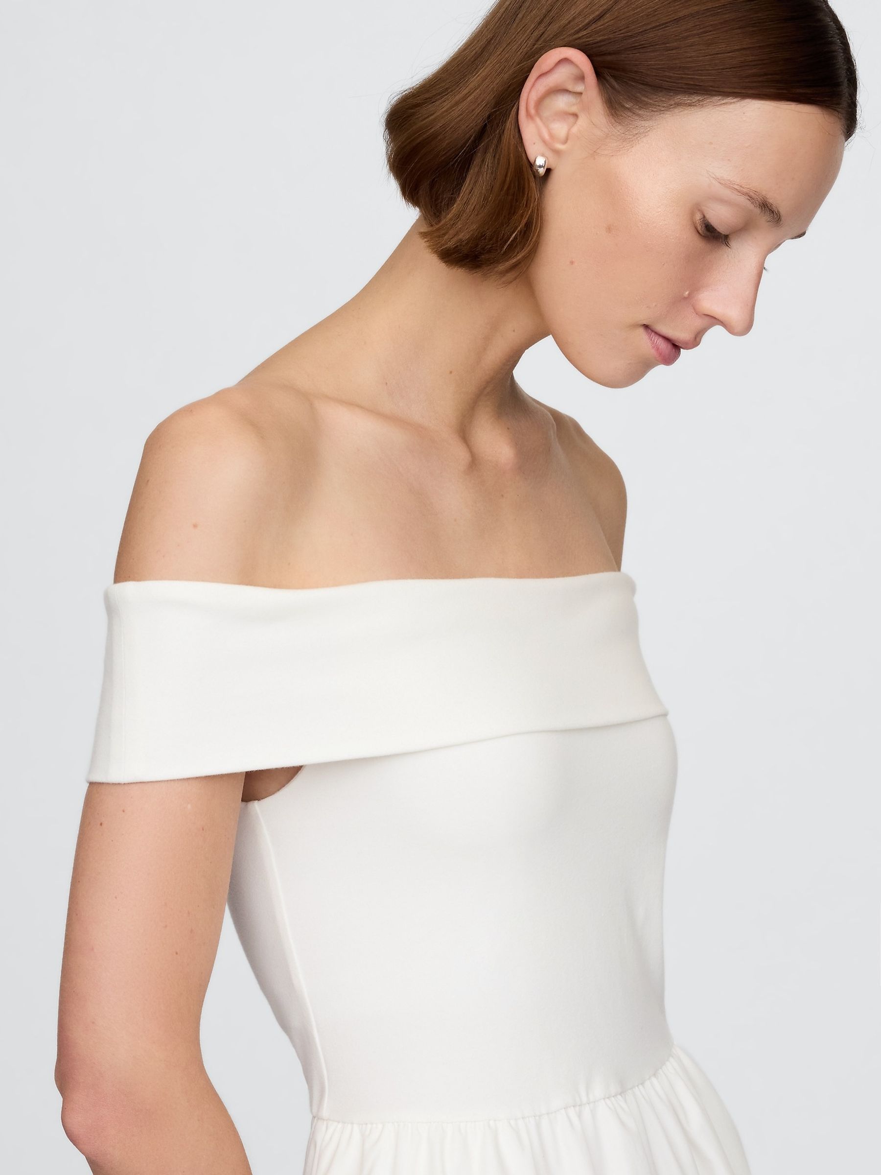 White Off-Shoulder Bardot Midi Dress - Image 5 of 5