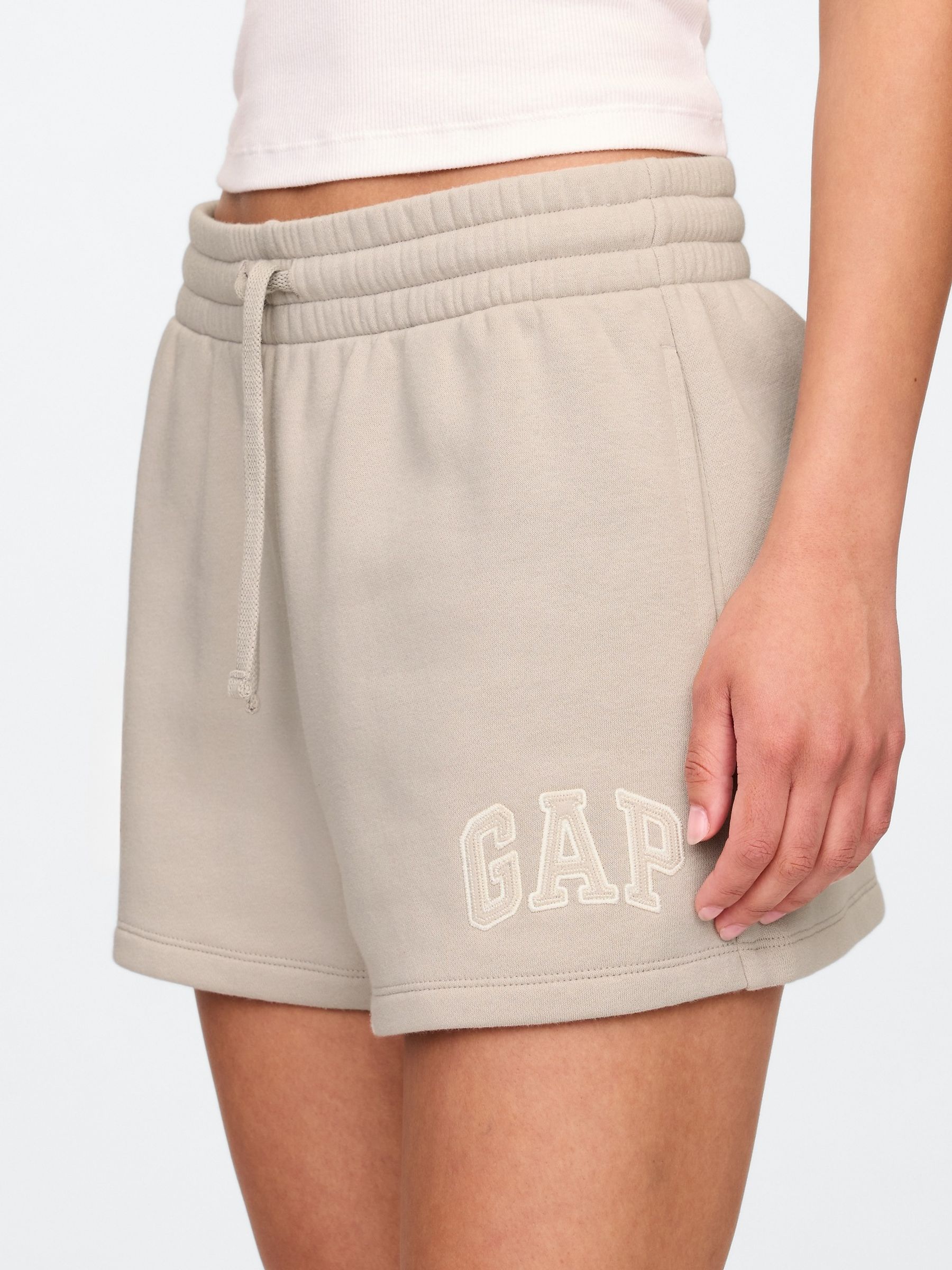 Beige Logo Pull On Shorts - Image 4 of 5
