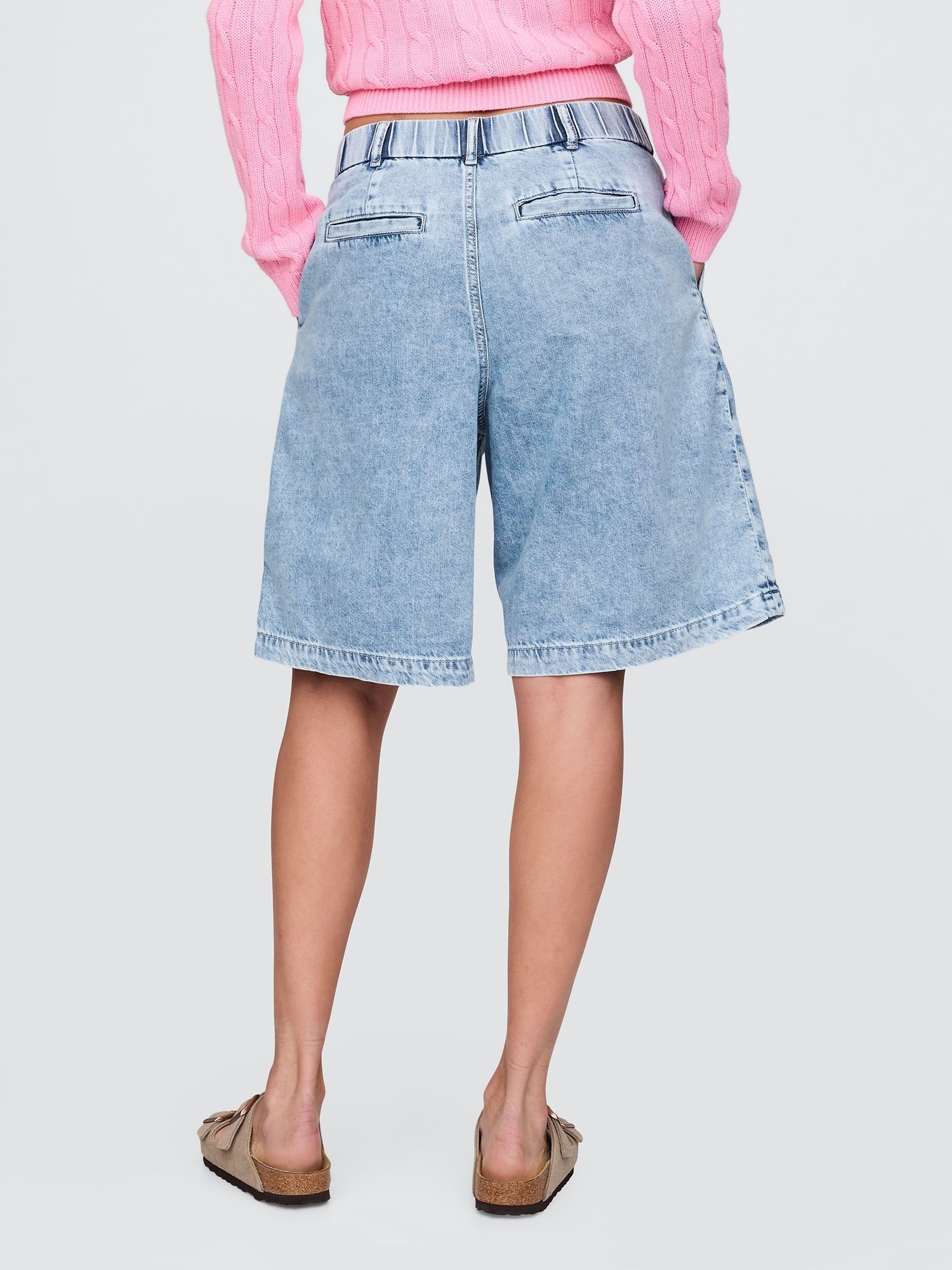 Blue 365 High Waisted UltraSoft Longline Trouser Shorts - Image 2 of 5