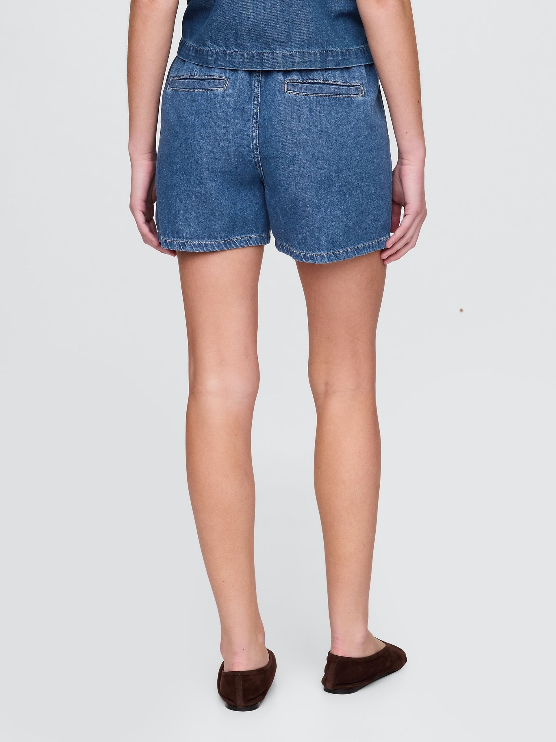 Blue Mid Rise UltraSoft Easy Denim Shorts - Image 2 of 5