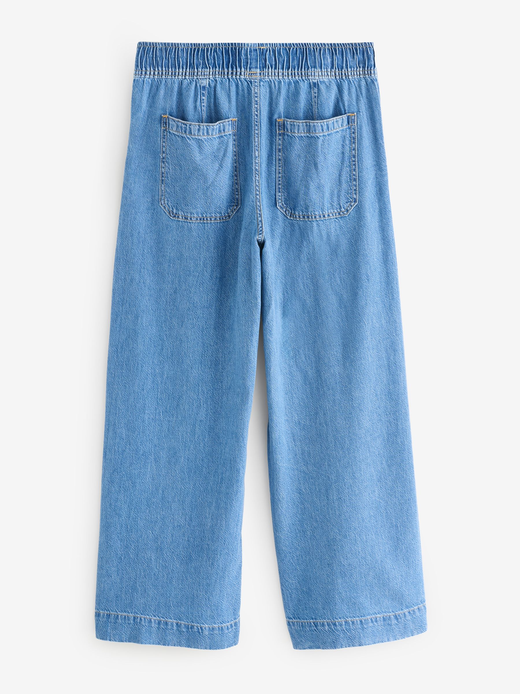 Blue Mid Rise UltraSoft Pleated Easy Baggy Jeans - Image 7 of 7