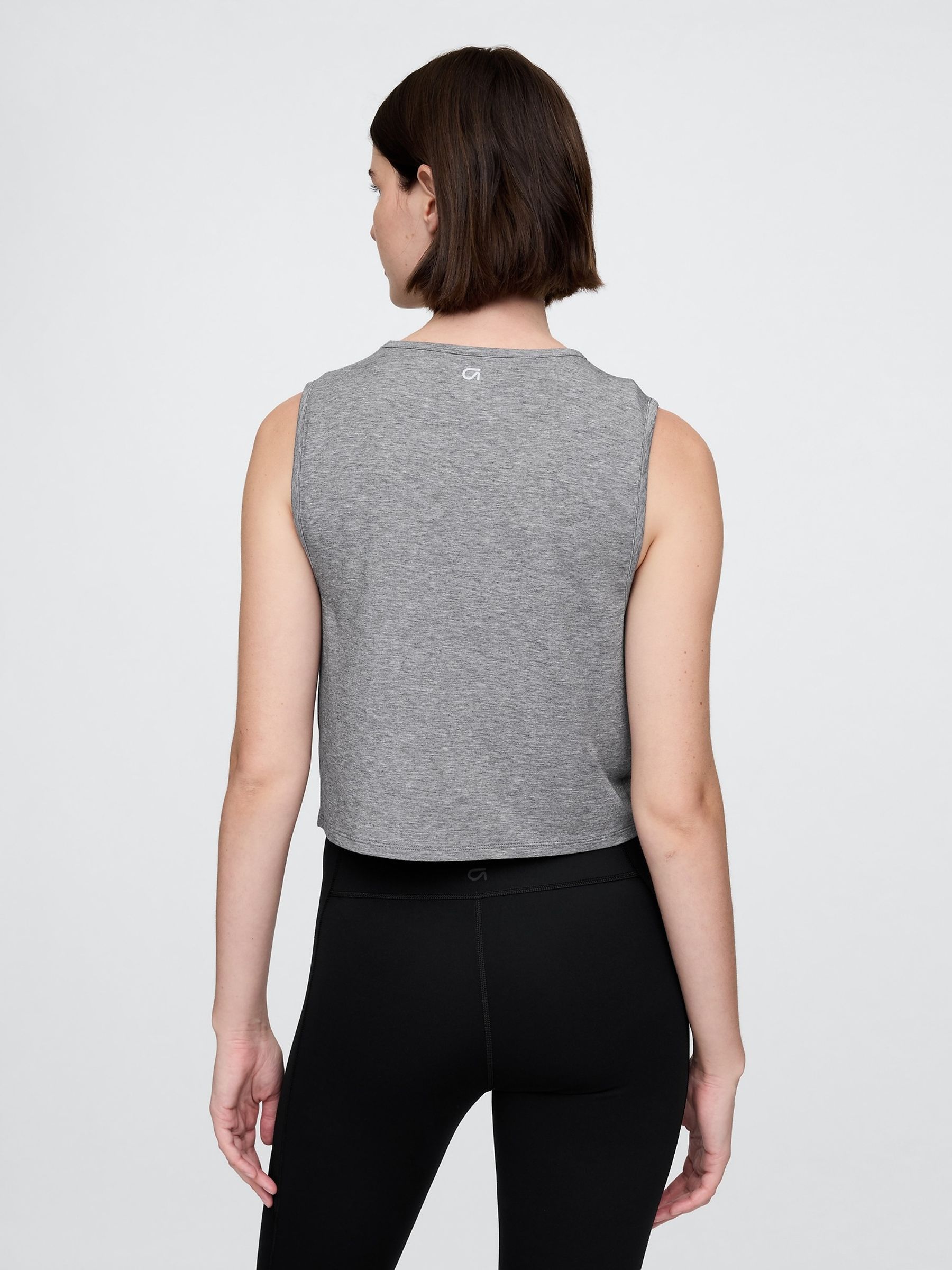 Grey Breathe Cropped Muscle Vest - Image 2 of 4