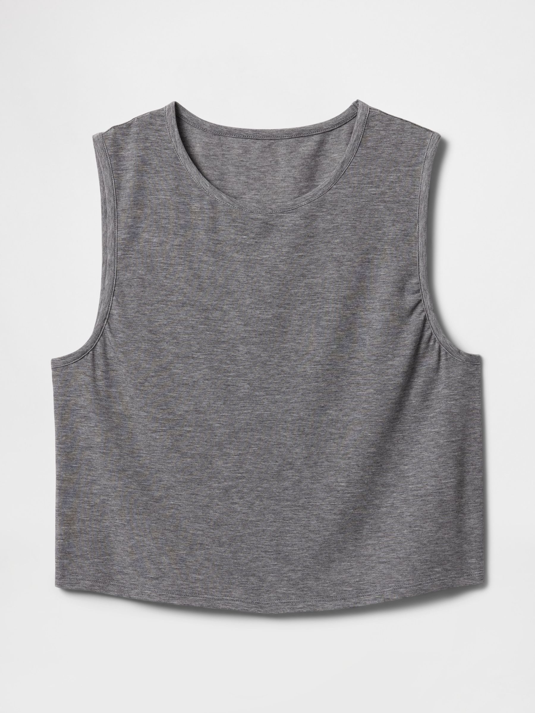 Grey Breathe Cropped Muscle Vest - Image 3 of 4