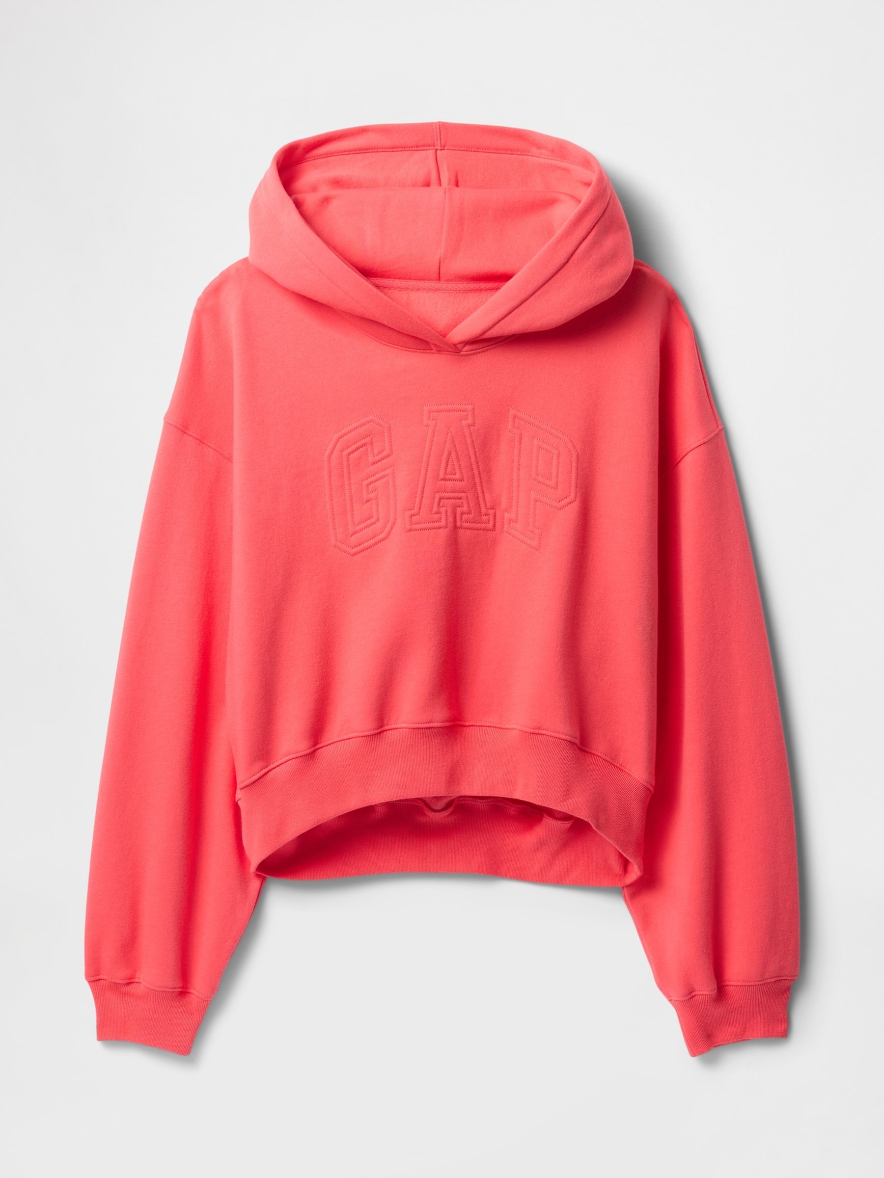 Fluro Orange Vintage Soft Cropped Logo Hoodie - Image 5 of 5
