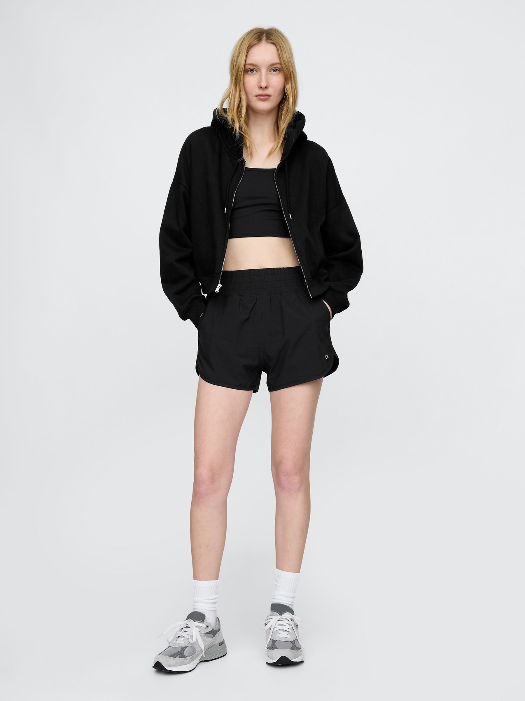 Black High Waisted Running Shorts - Image 4 of 5