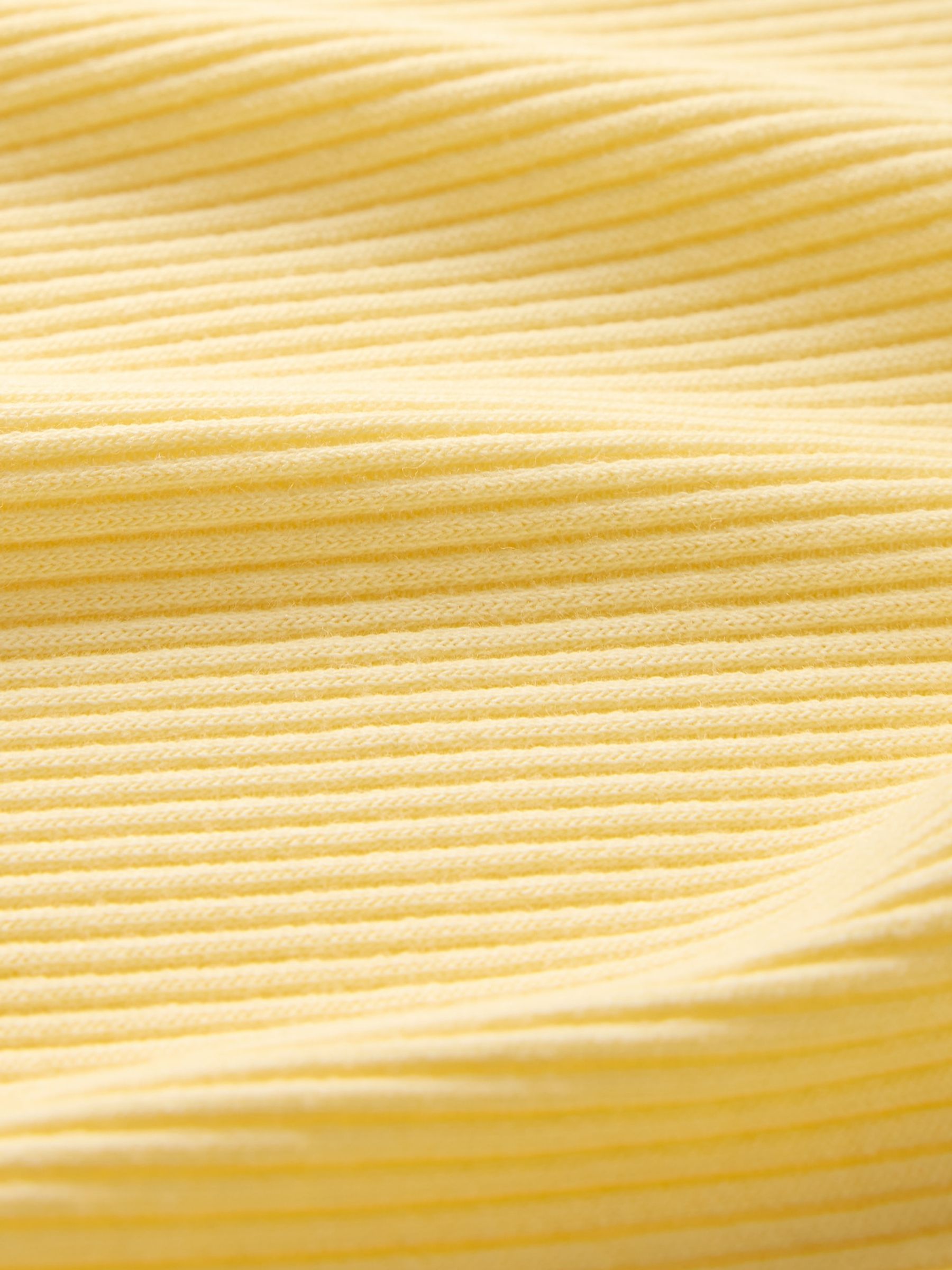 Butter Yellow Ribbed Knit Cotton Stretch Scoop Vest - Image 5 of 5