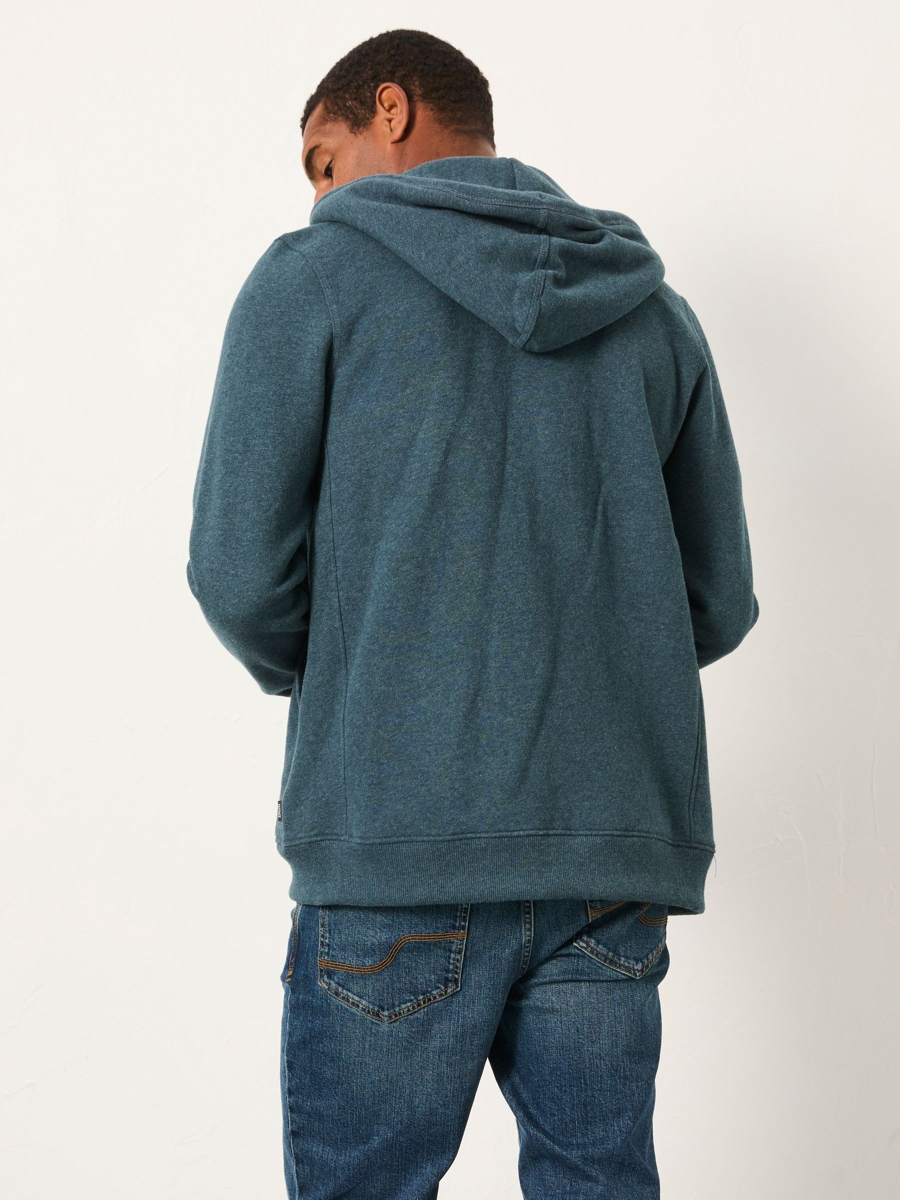 Brooke Teal Blue Zip Through Hoodie - Image 2 of 6