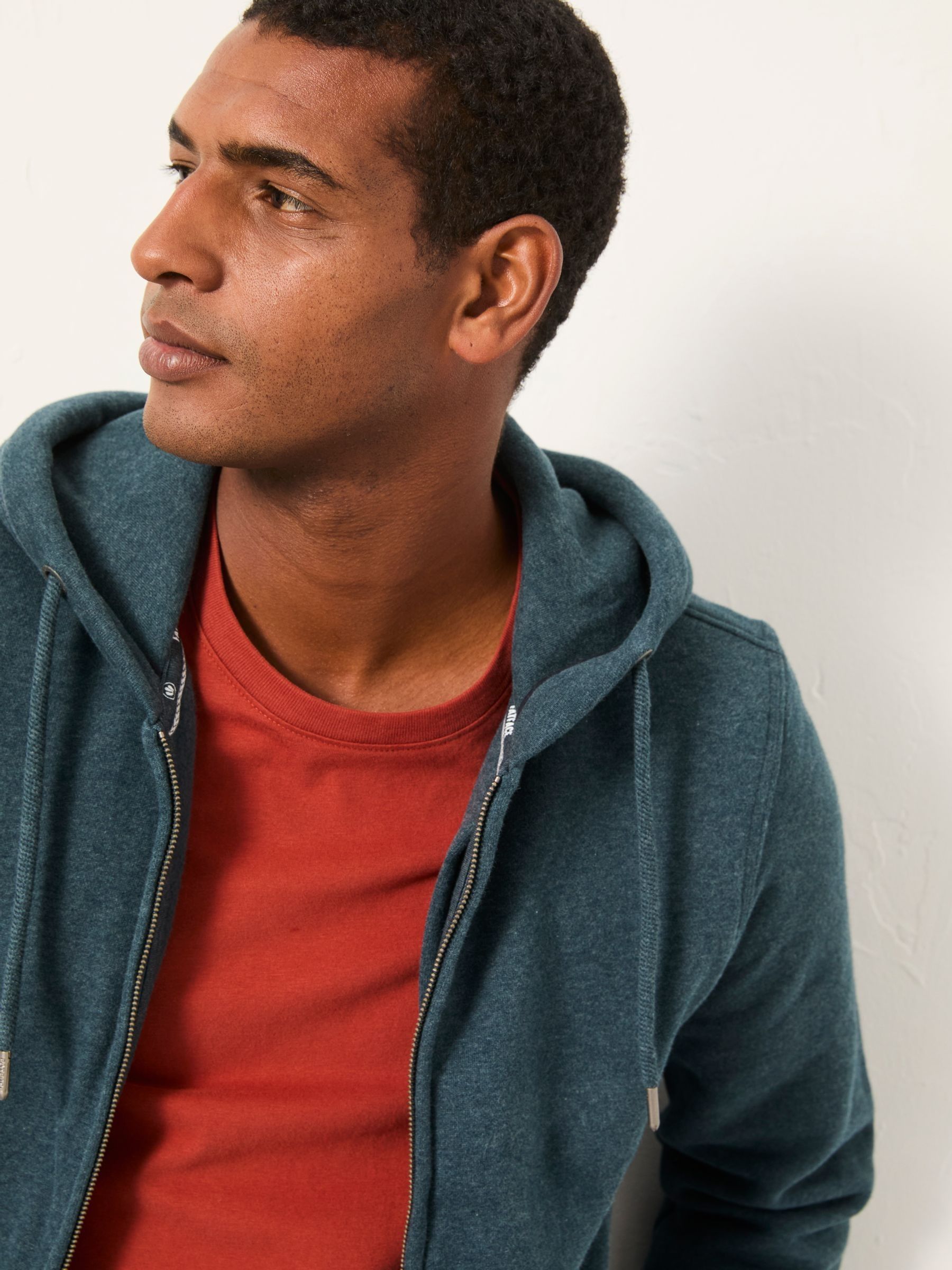 Brooke Teal Blue Zip Through Hoodie - Image 3 of 6