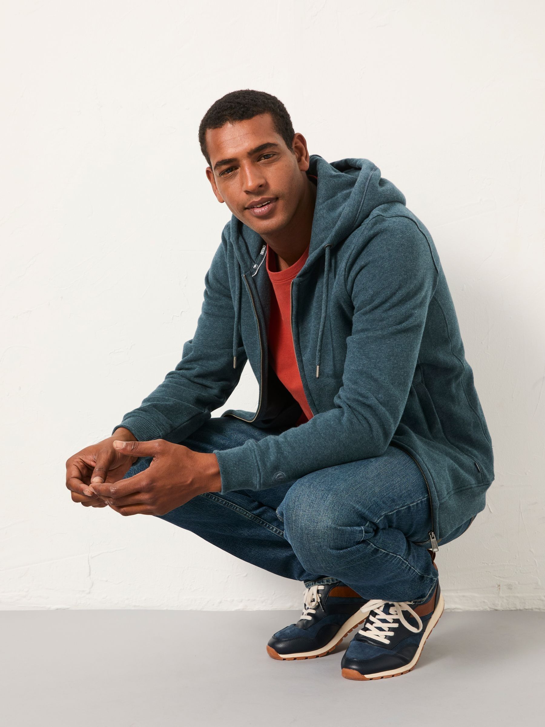 Brooke Teal Blue Zip Through Hoodie - Image 5 of 6