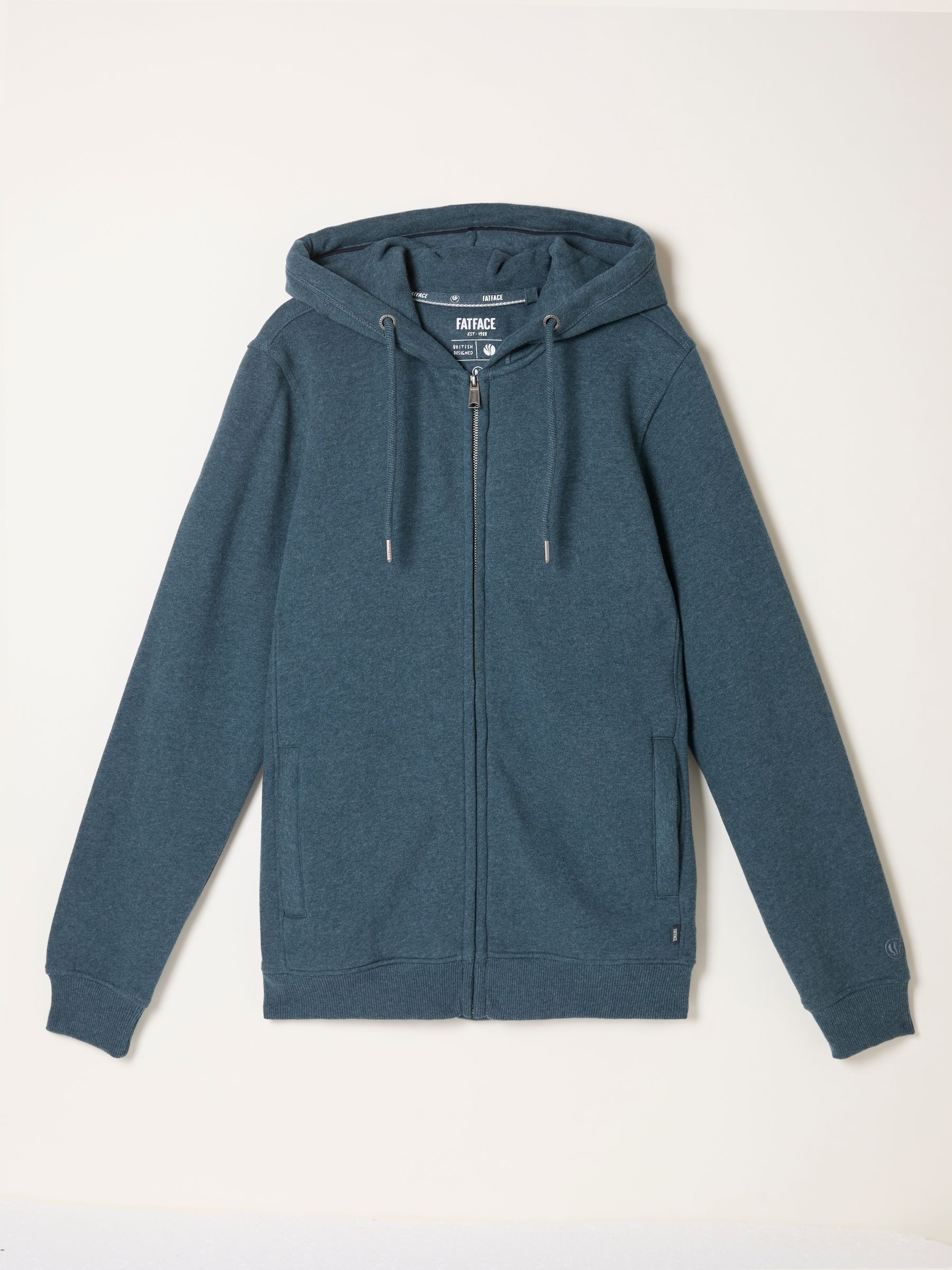 Brooke Teal Blue Zip Through Hoodie - Image 6 of 6