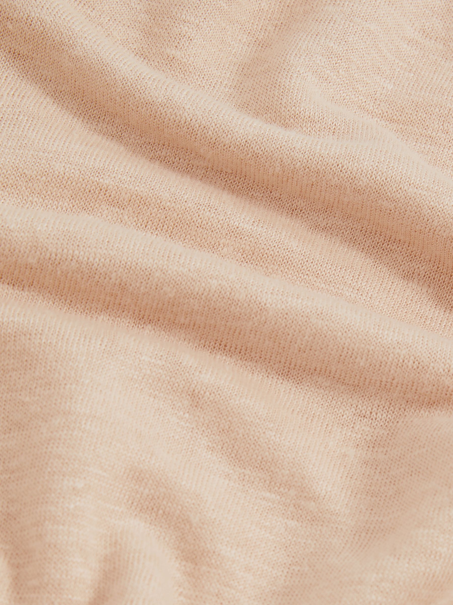 Linen Cap-Sleeve T-Shirt in Peach - Image 6 of 6