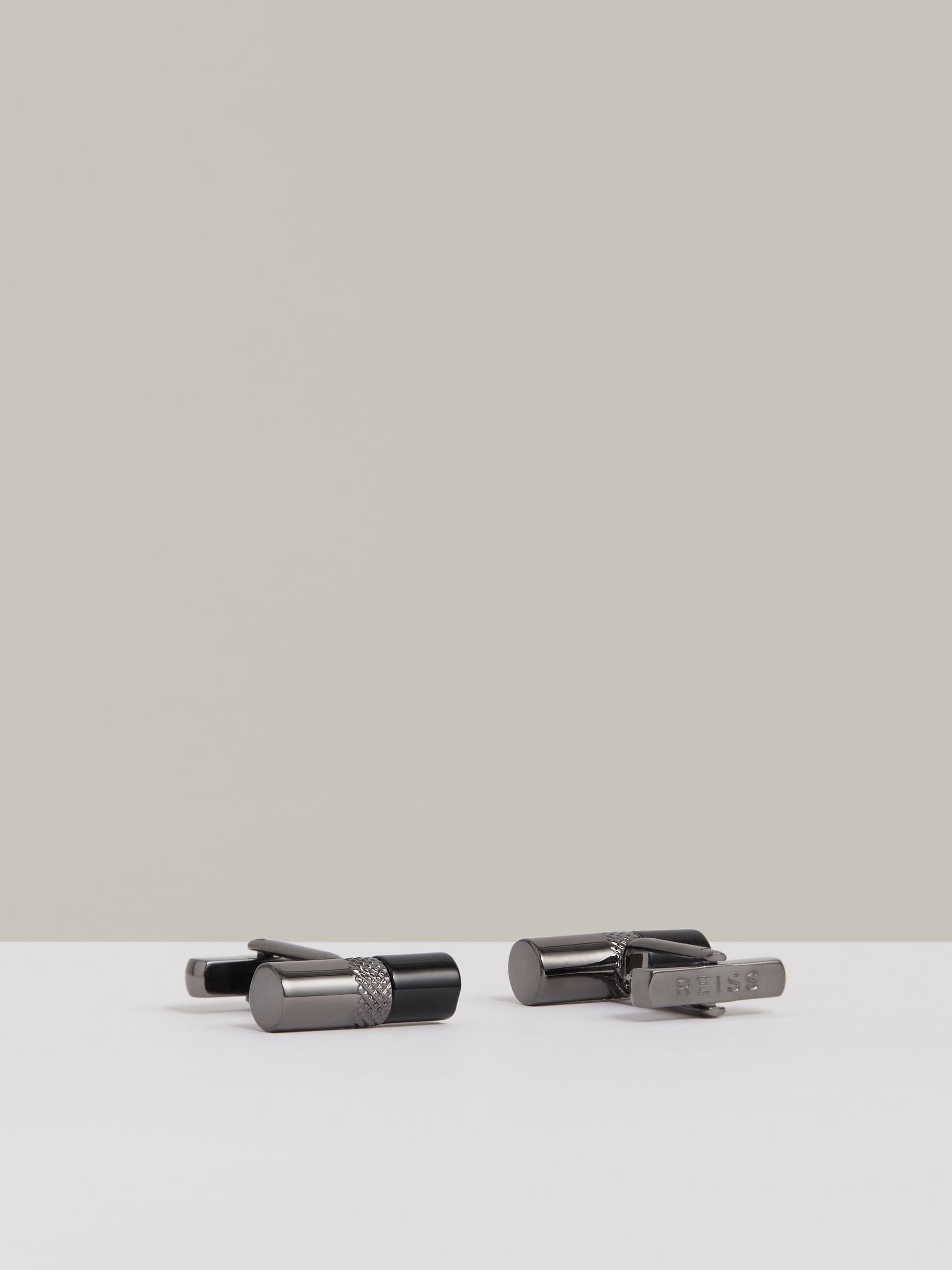Cufflinks in Gunmetal Tone /Onyx - Image 3 of 4