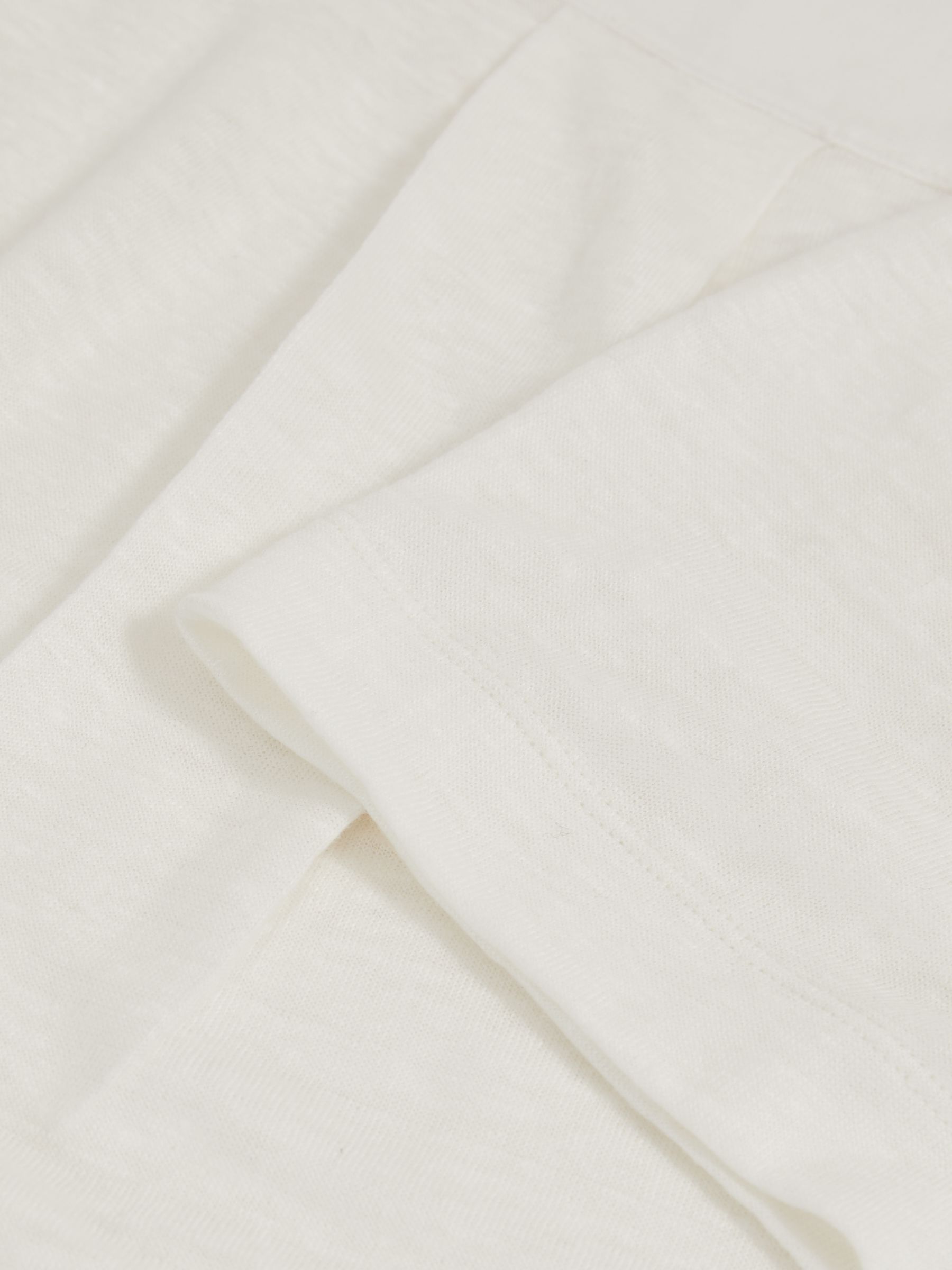 Linen V-Neck T-Shirt in White - Image 5 of 5