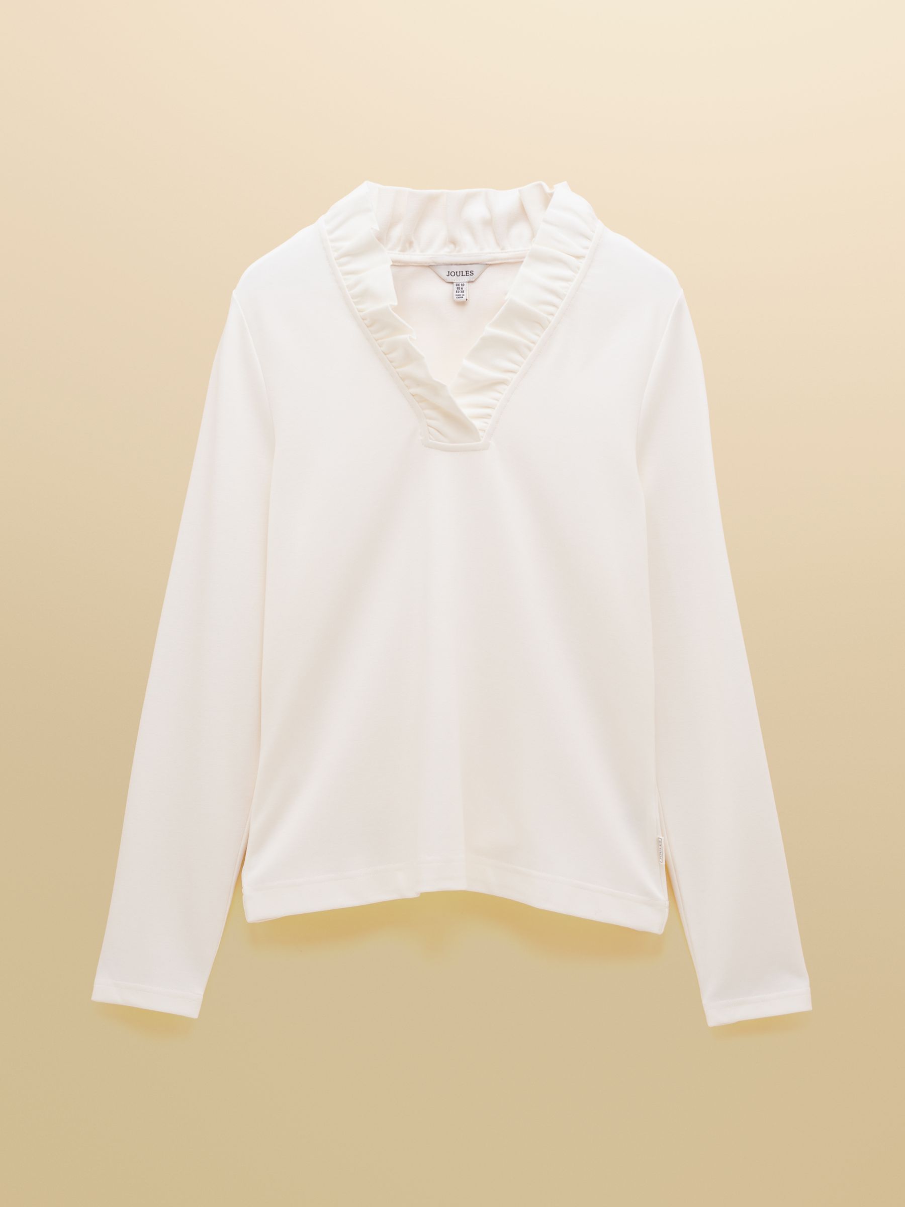Heidi Cream Frill Neck Jersey Fitted Top - Image 6 of 6 Heidi Cream Frill Neck Jersey Fitted Top - Image 6 of 6