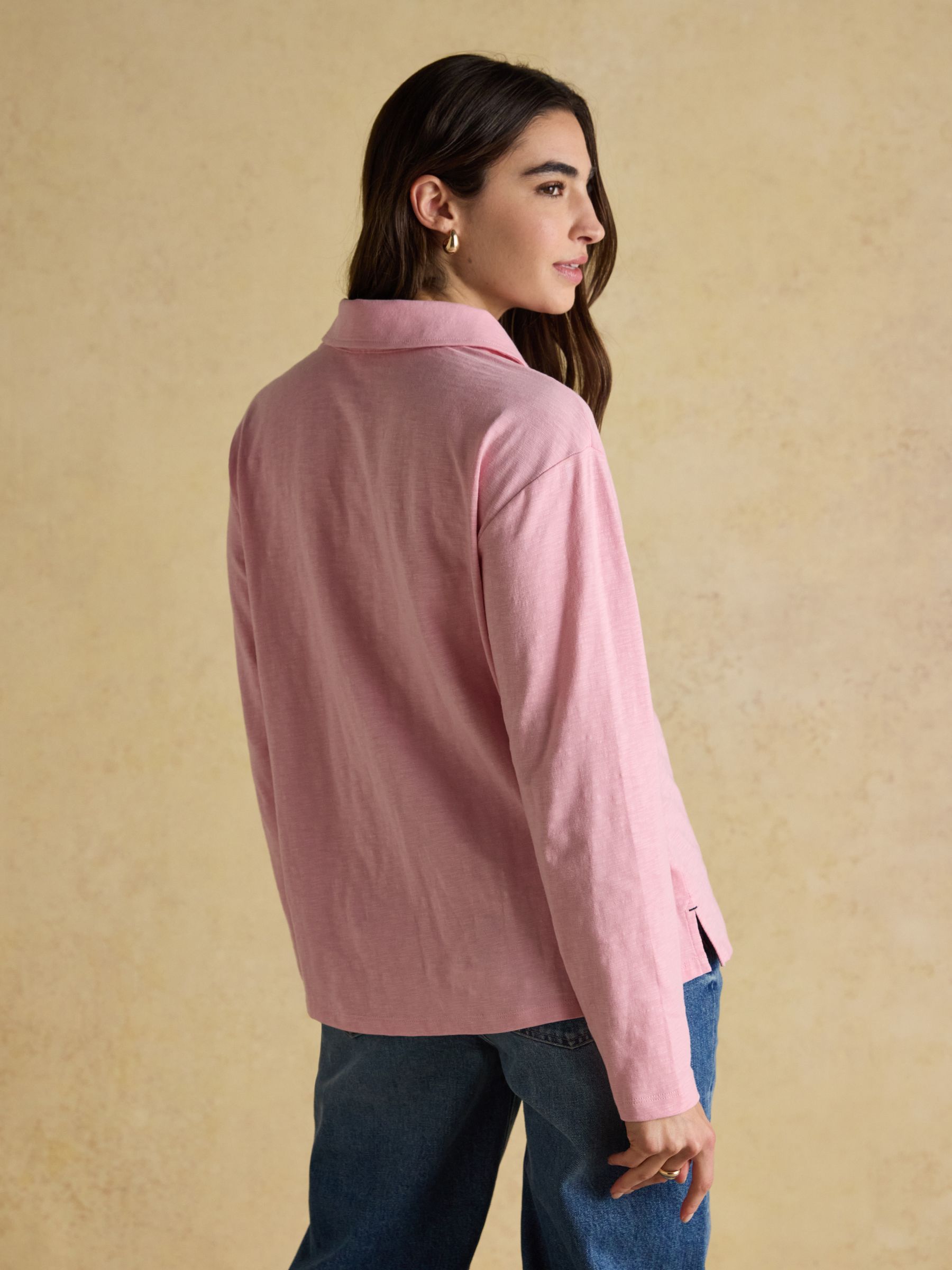 Tallie Pink Combed Cotton Slub Collared Top - Image 2 of 8