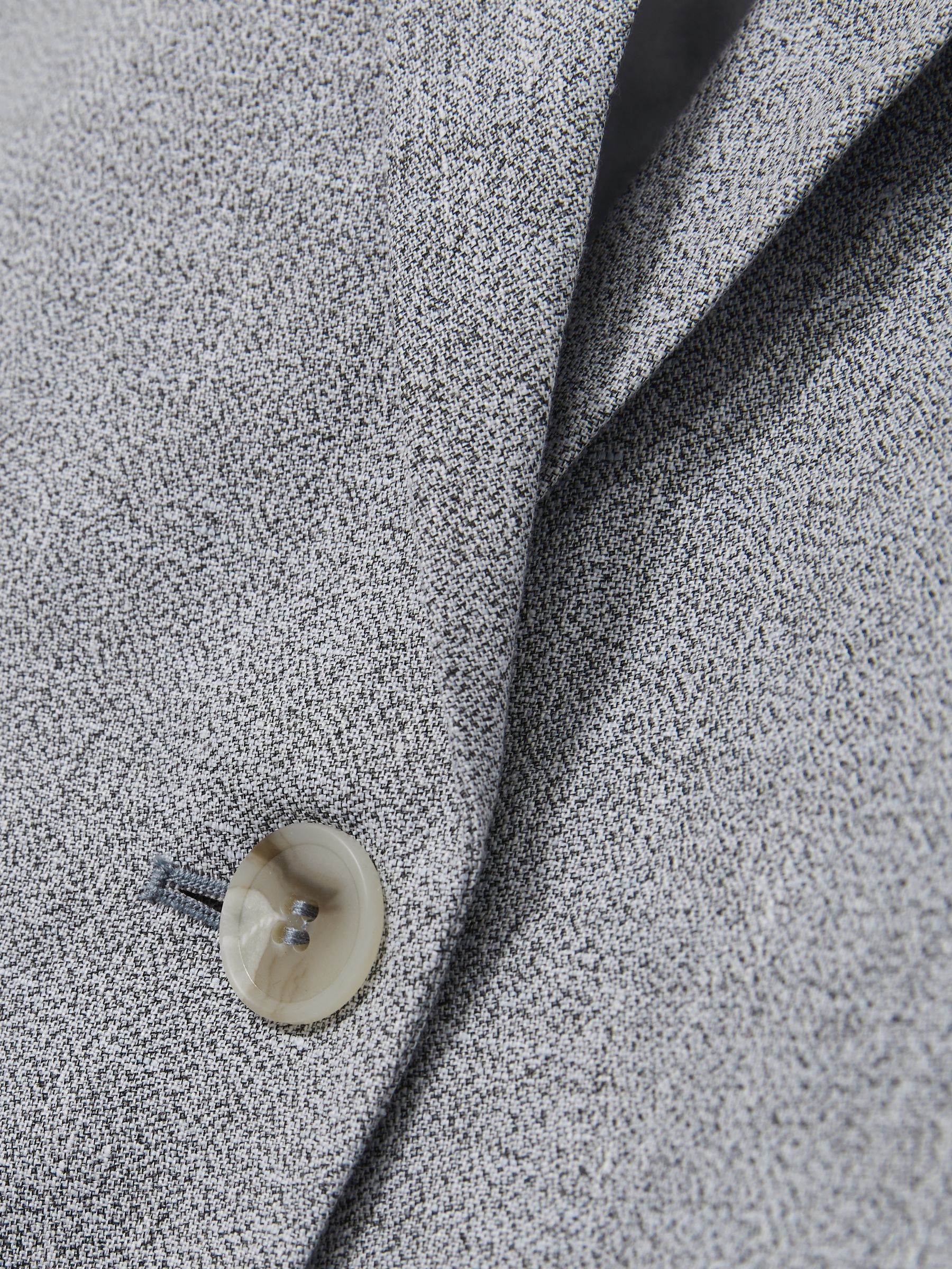 Linen-Blend Single-Breasted Blazer in Blue - image 3