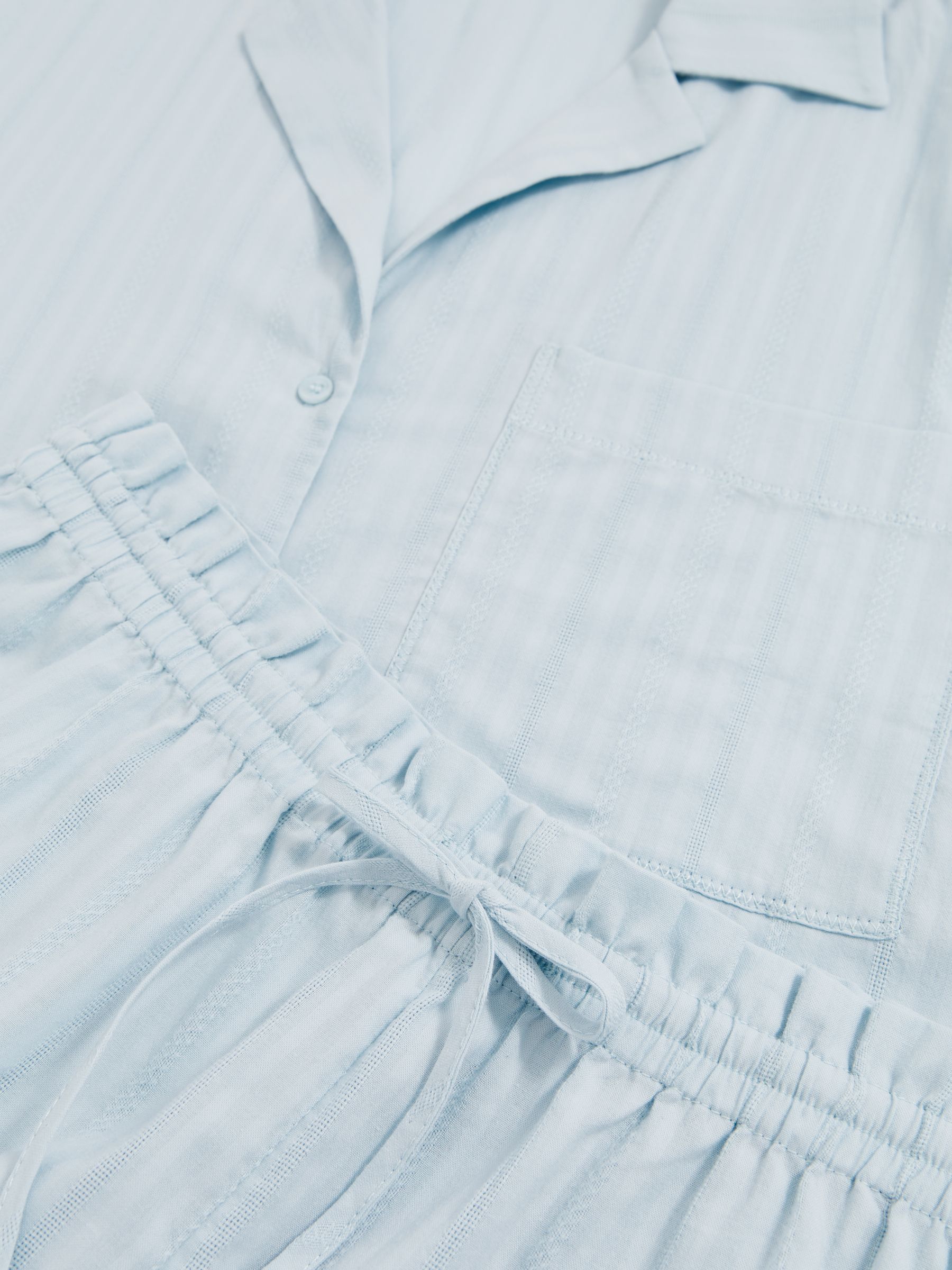 Cotton Pointelle Shirt and Shorts Set in Blue - Image 7 of 7