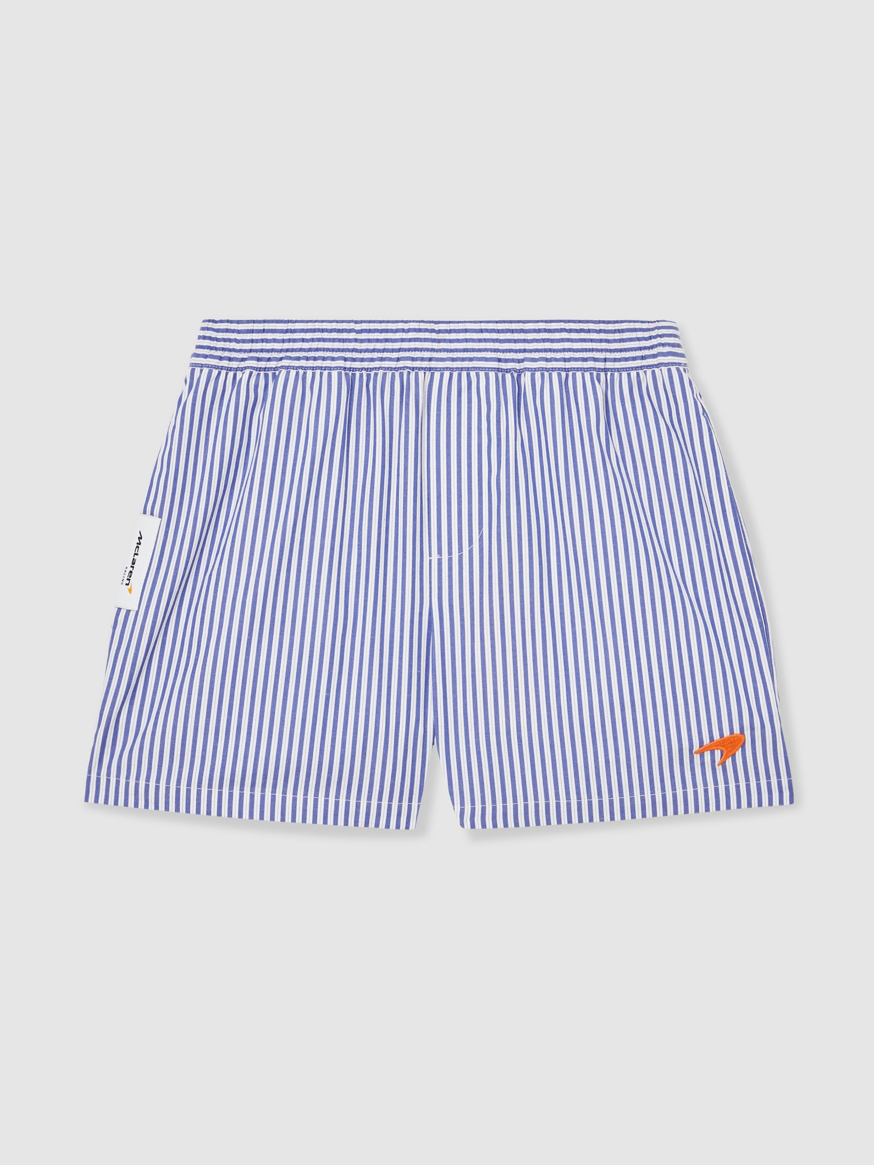 McLaren F1 Team Cotton Stripe Shorts in Blue/White - Image 2 of 6