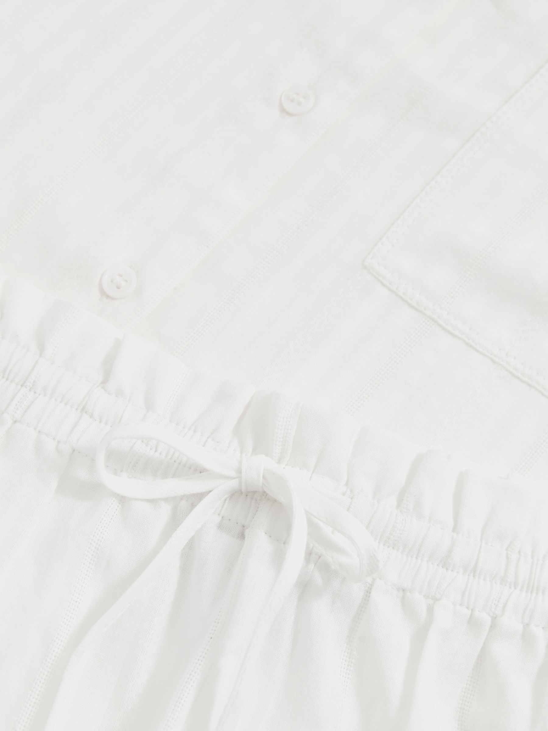 Cotton Pointelle Shirt and Shorts Set in White - Image 8 of 8