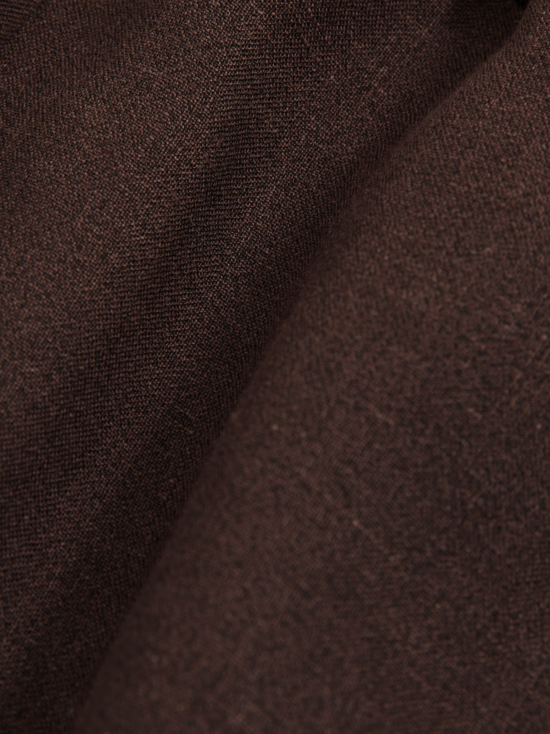 Linen Blend Drawstring Shorts in Chocolate Brown - Image 5 of 5