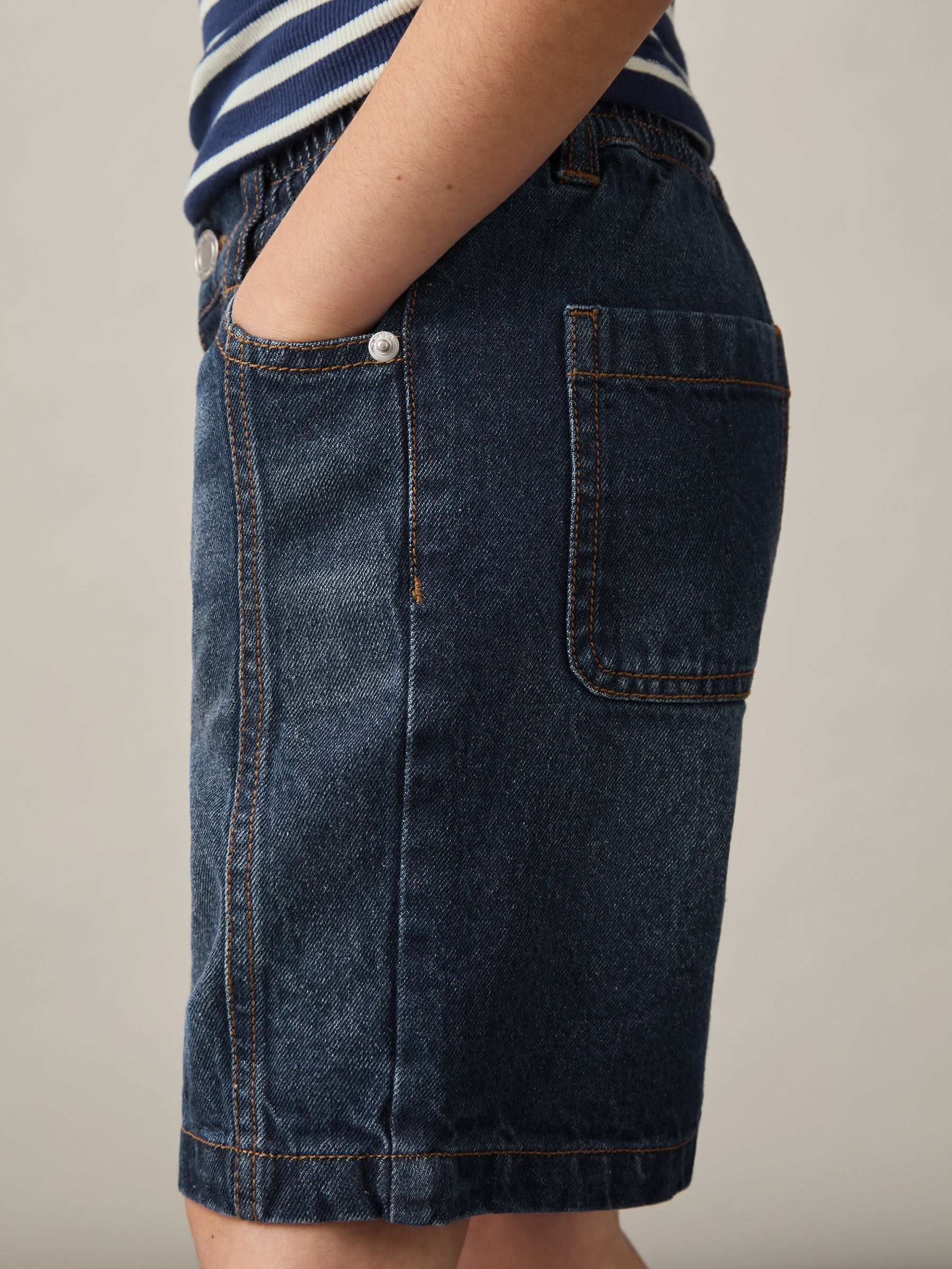 4-9 yrs Knee-Length Denim Shorts in Blue - Image 4 of 5