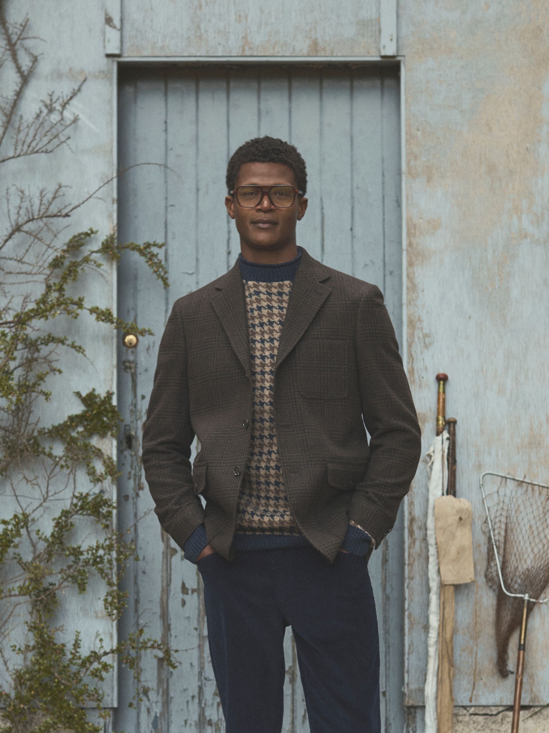 Brown Wool Blend Check Blazer - Image 1 of 18