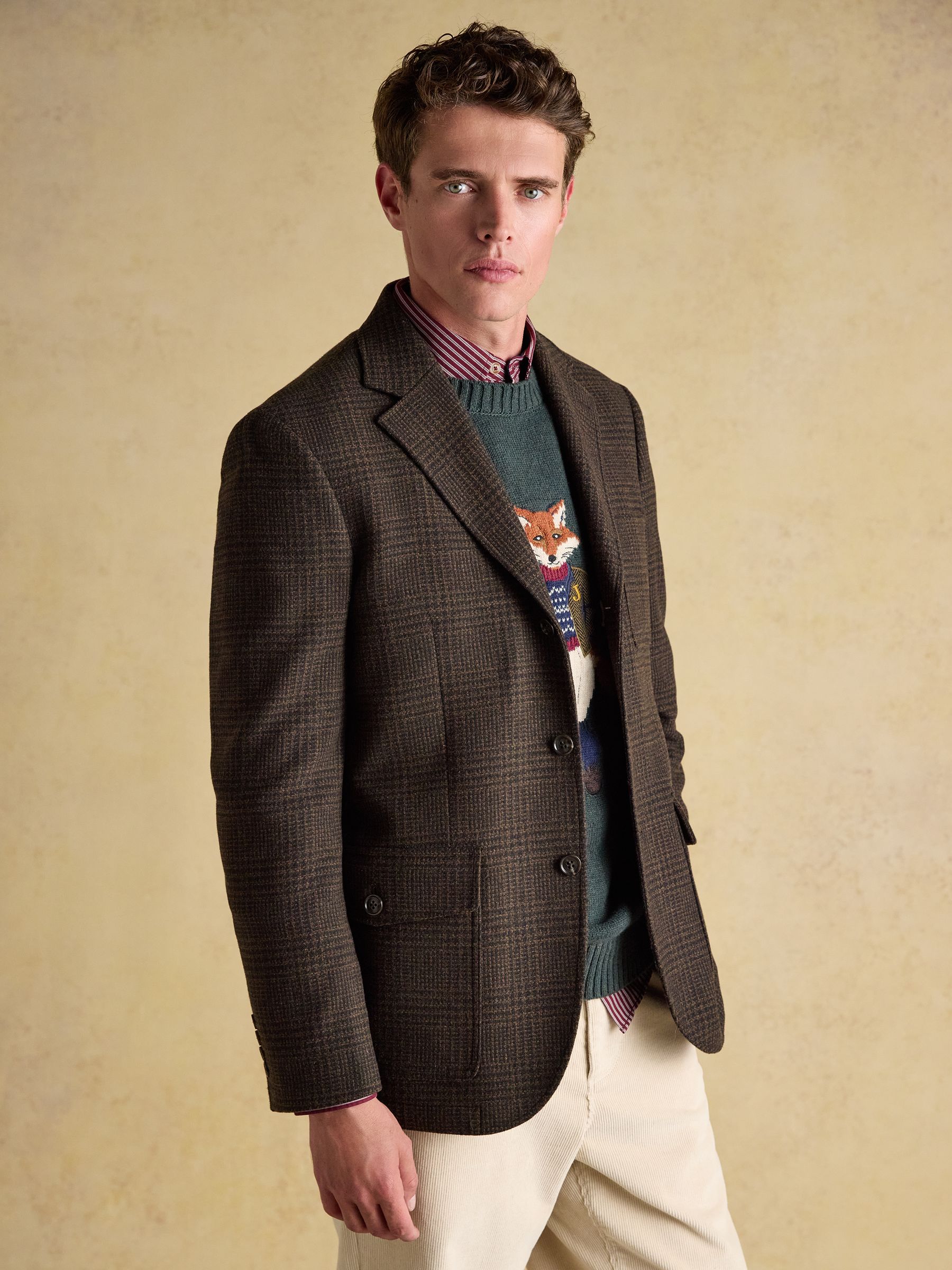 Brown Wool Blend Check Blazer - Image 10 of 18