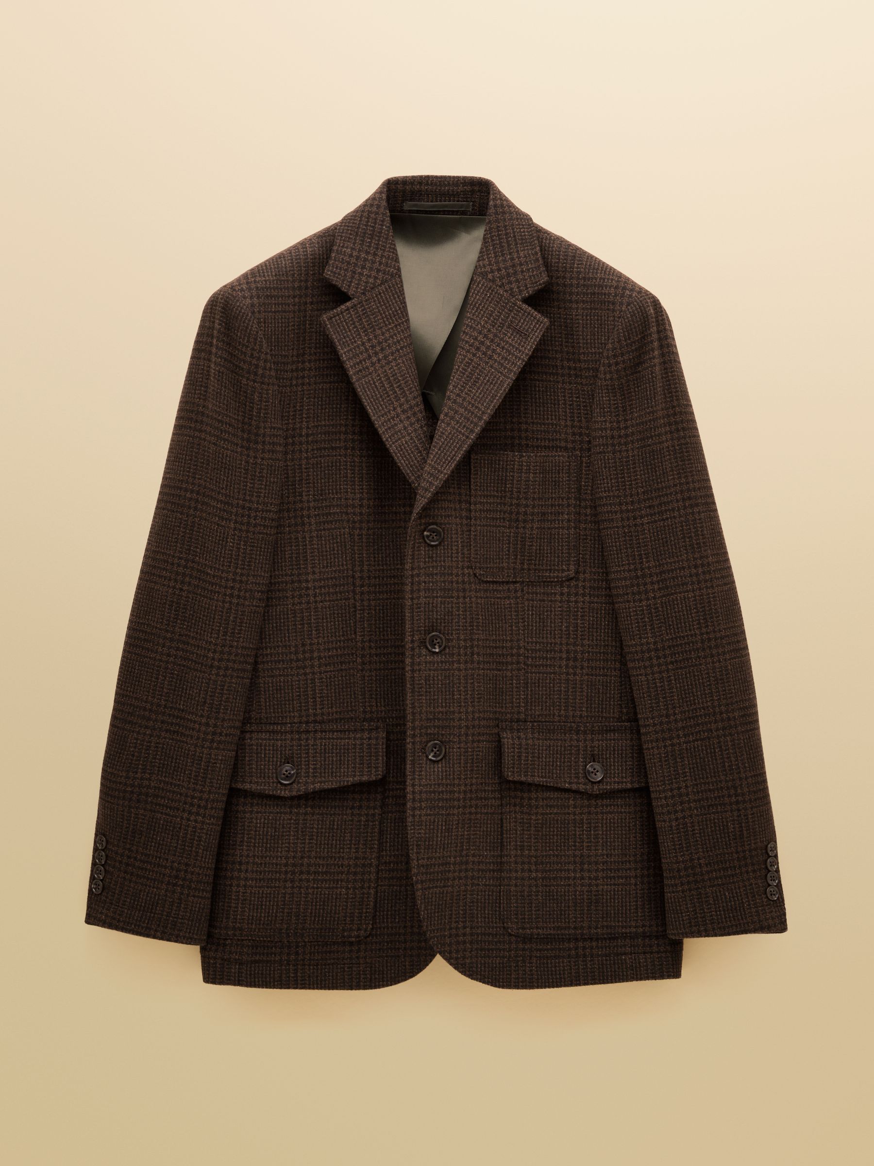 Brown Wool Blend Check Blazer - Image 12 of 18