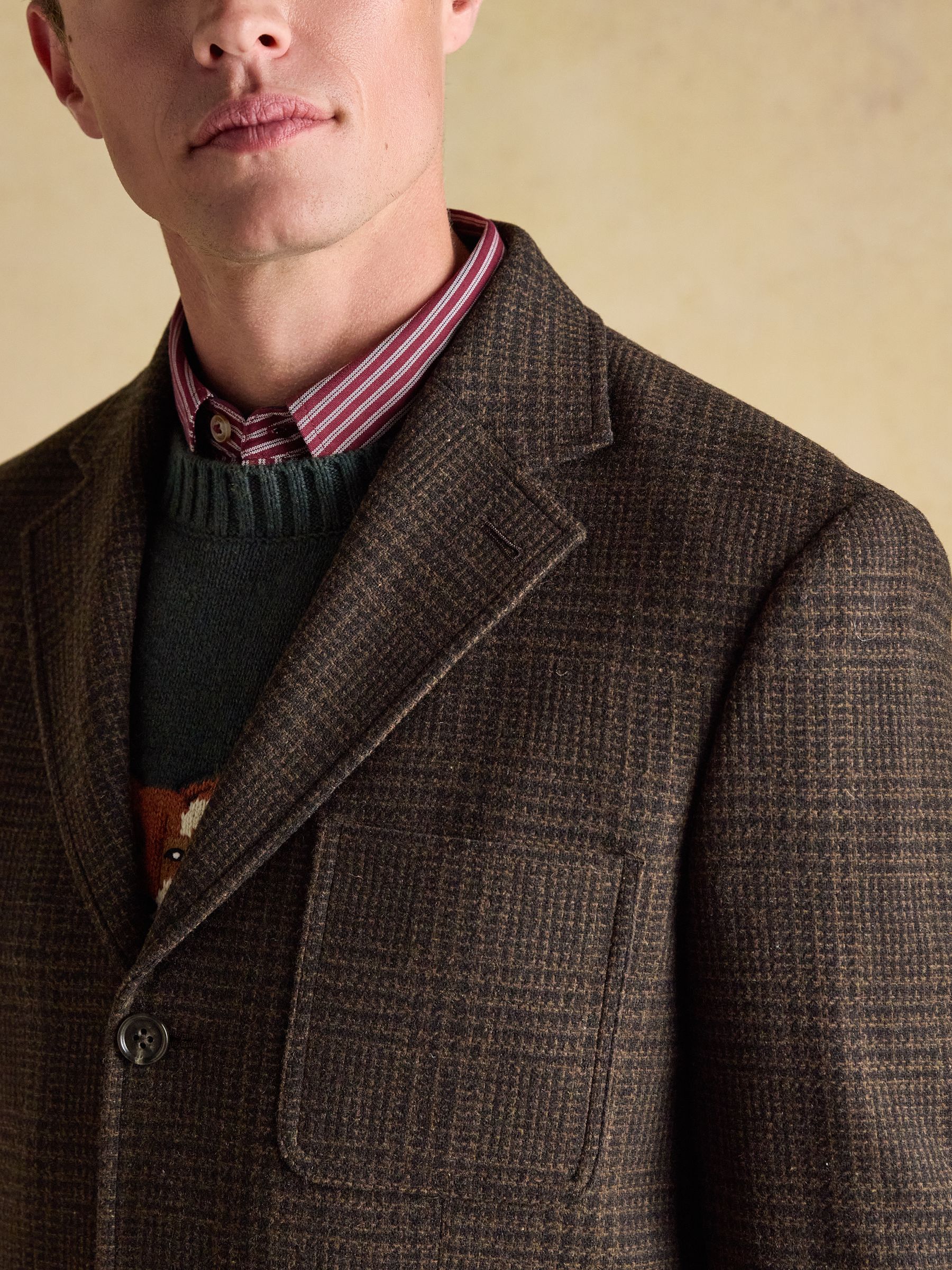 Brown Wool Blend Check Blazer - Image 5 of 18