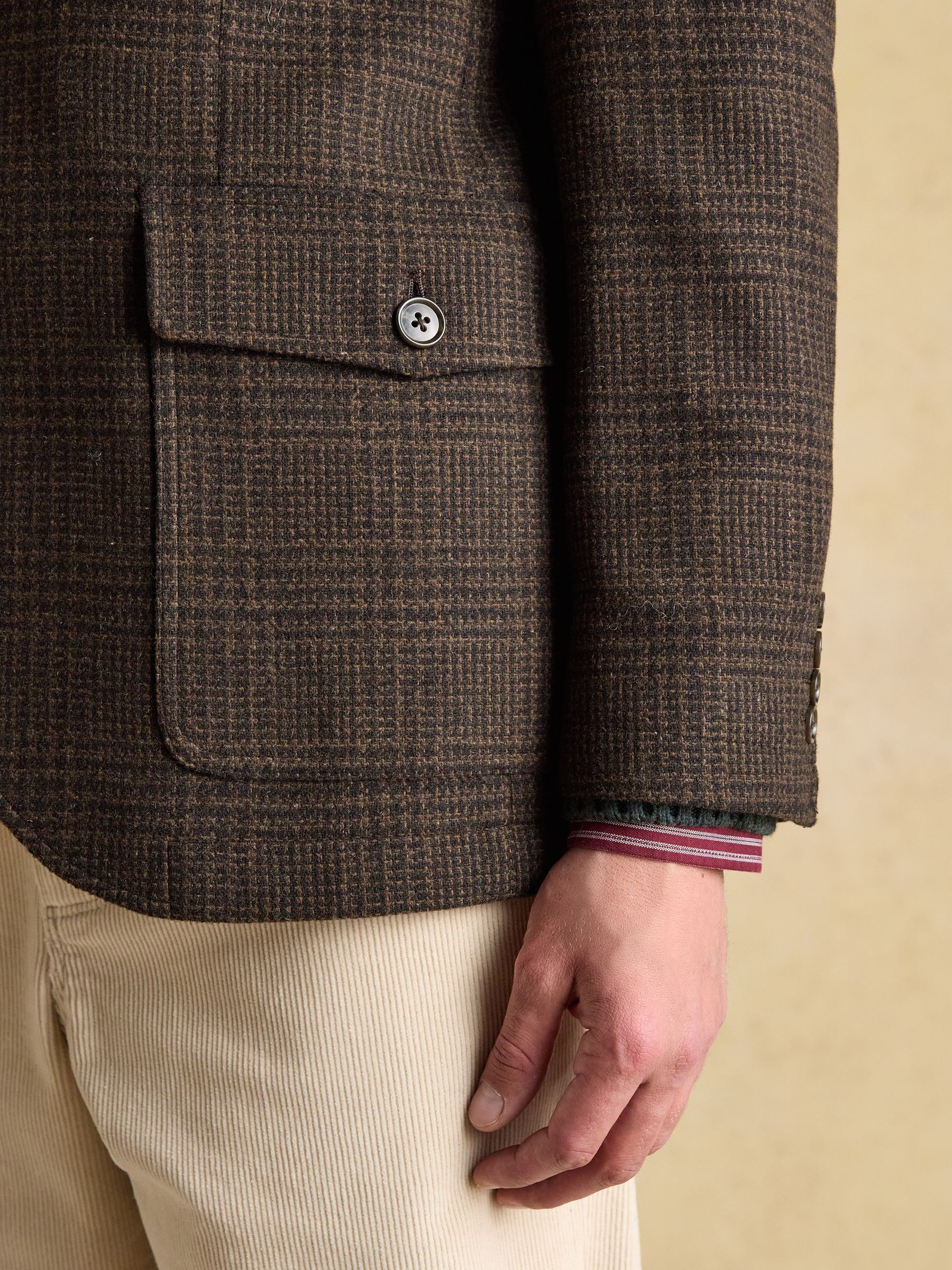 Brown Wool Blend Check Blazer - Image 8 of 18
