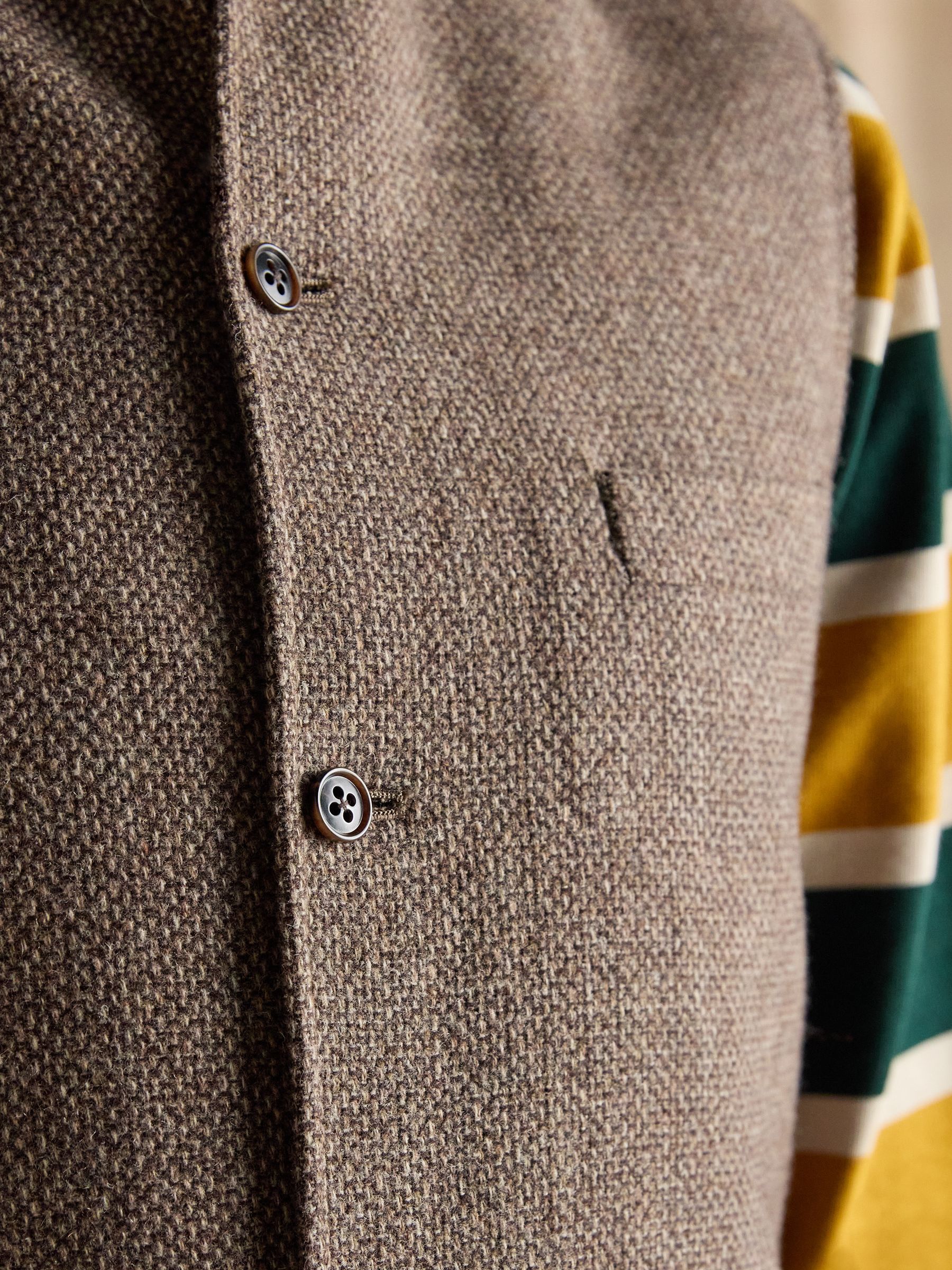 Stone Wool Blend Tweed Gilet - Image 10 of 14