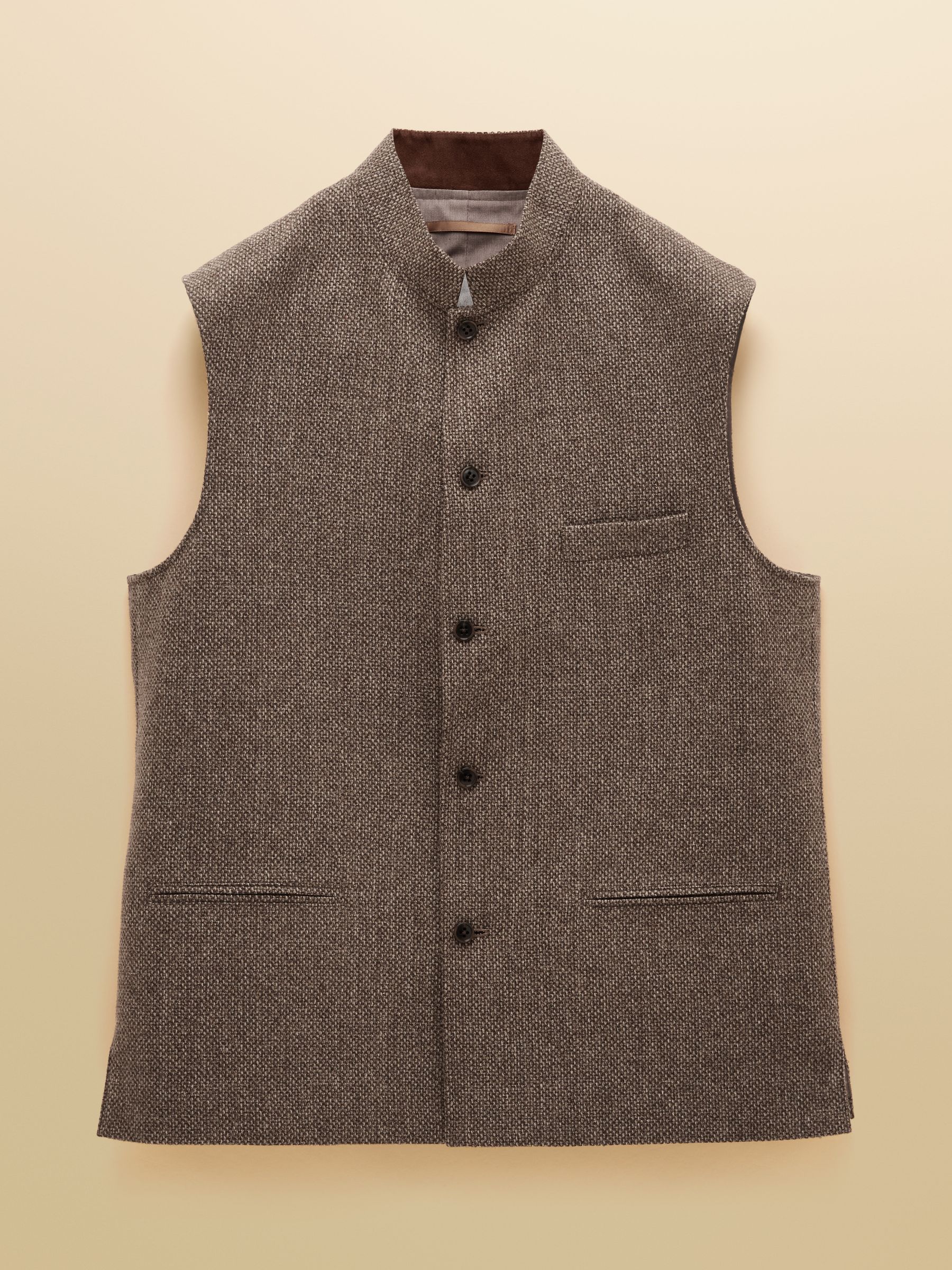Stone Wool Blend Tweed Gilet - Image 12 of 12