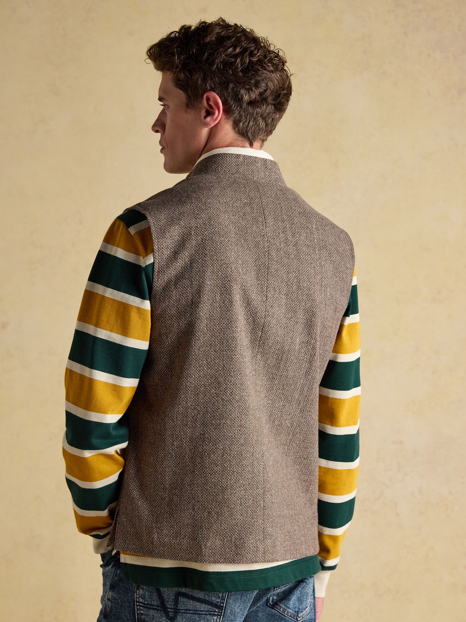 Stone Wool Blend Tweed Gilet - Image 4 of 14