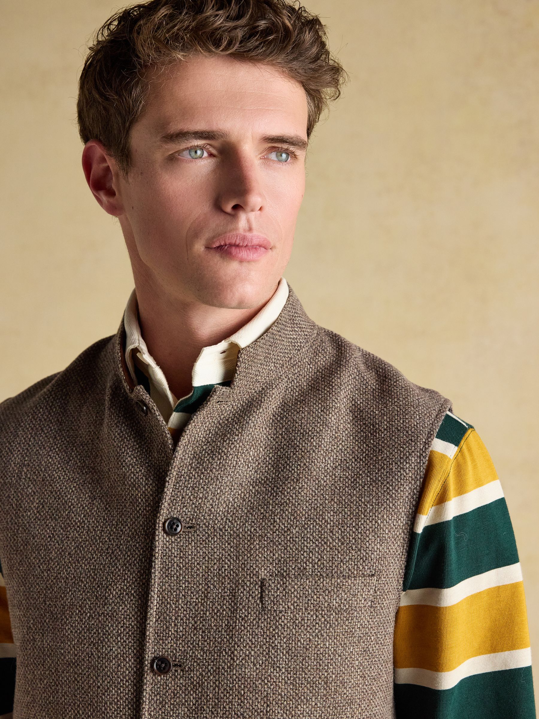 Stone Wool Blend Tweed Gilet - Image 6 of 14