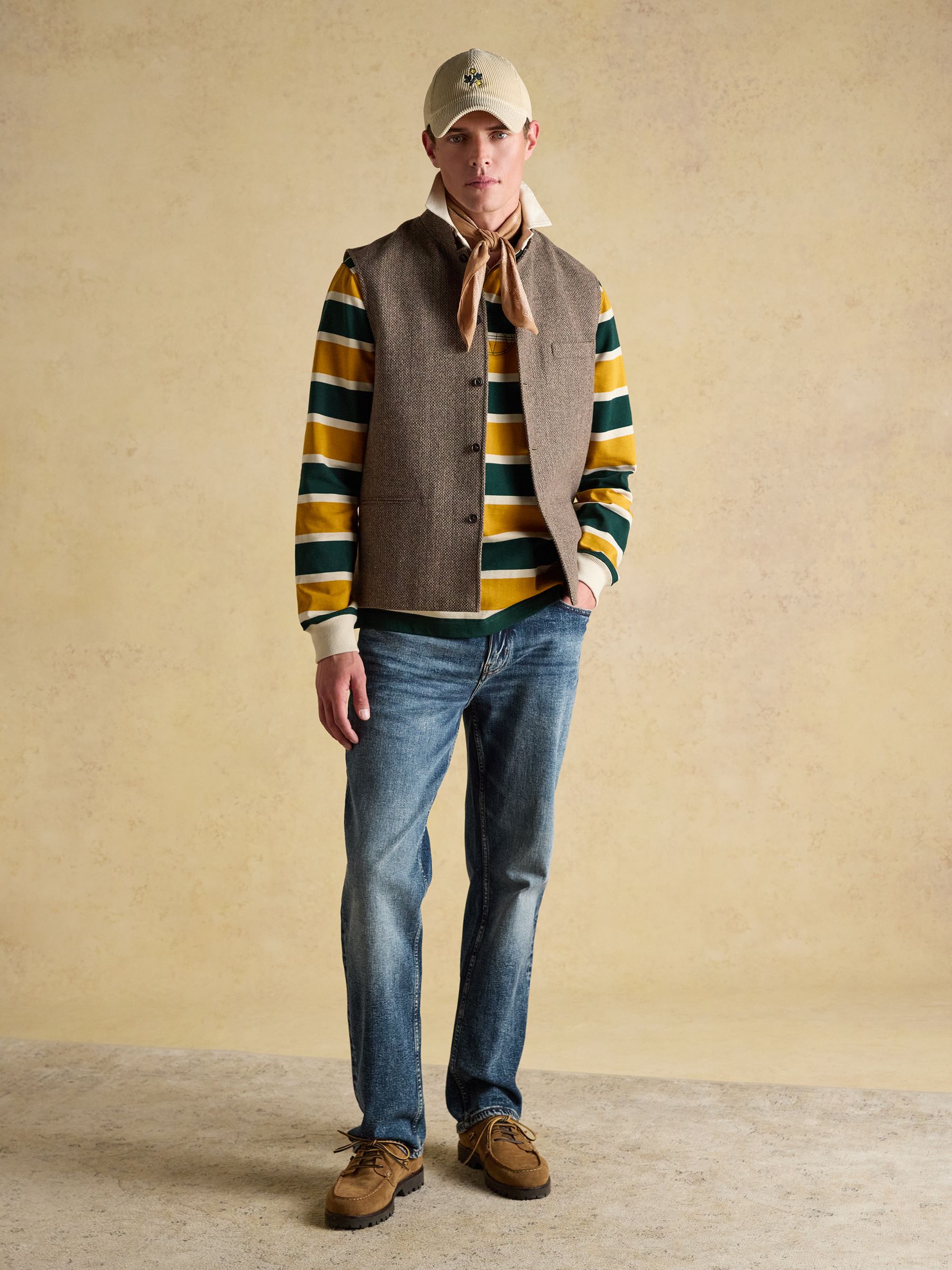 Stone Wool Blend Tweed Gilet - Image 8 of 14