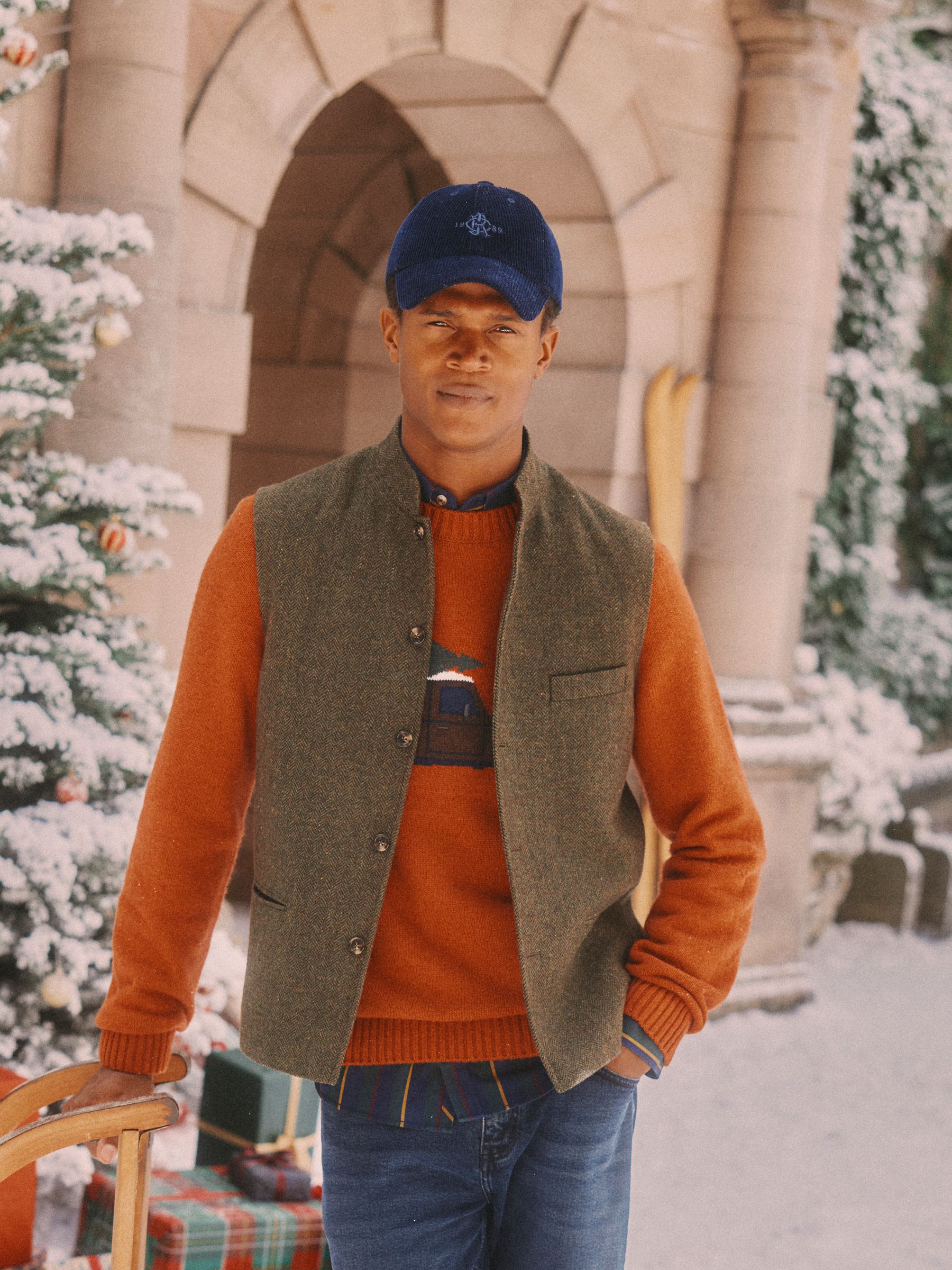 Green Wool Blend Tweed Gilet - Image 1 of 12 Green Wool Blend Tweed Gilet - Image 1 of 12