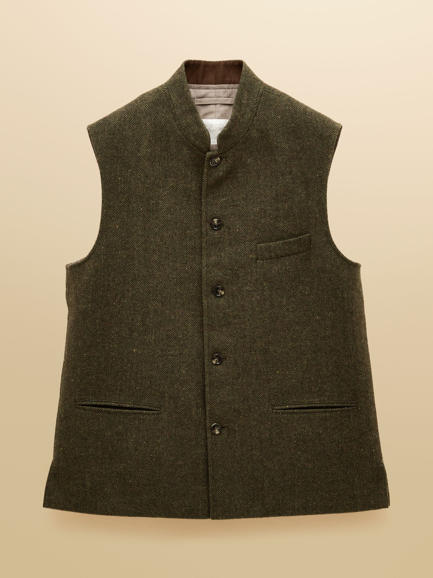 Green Wool Blend Tweed Gilet - Image 10 of 10