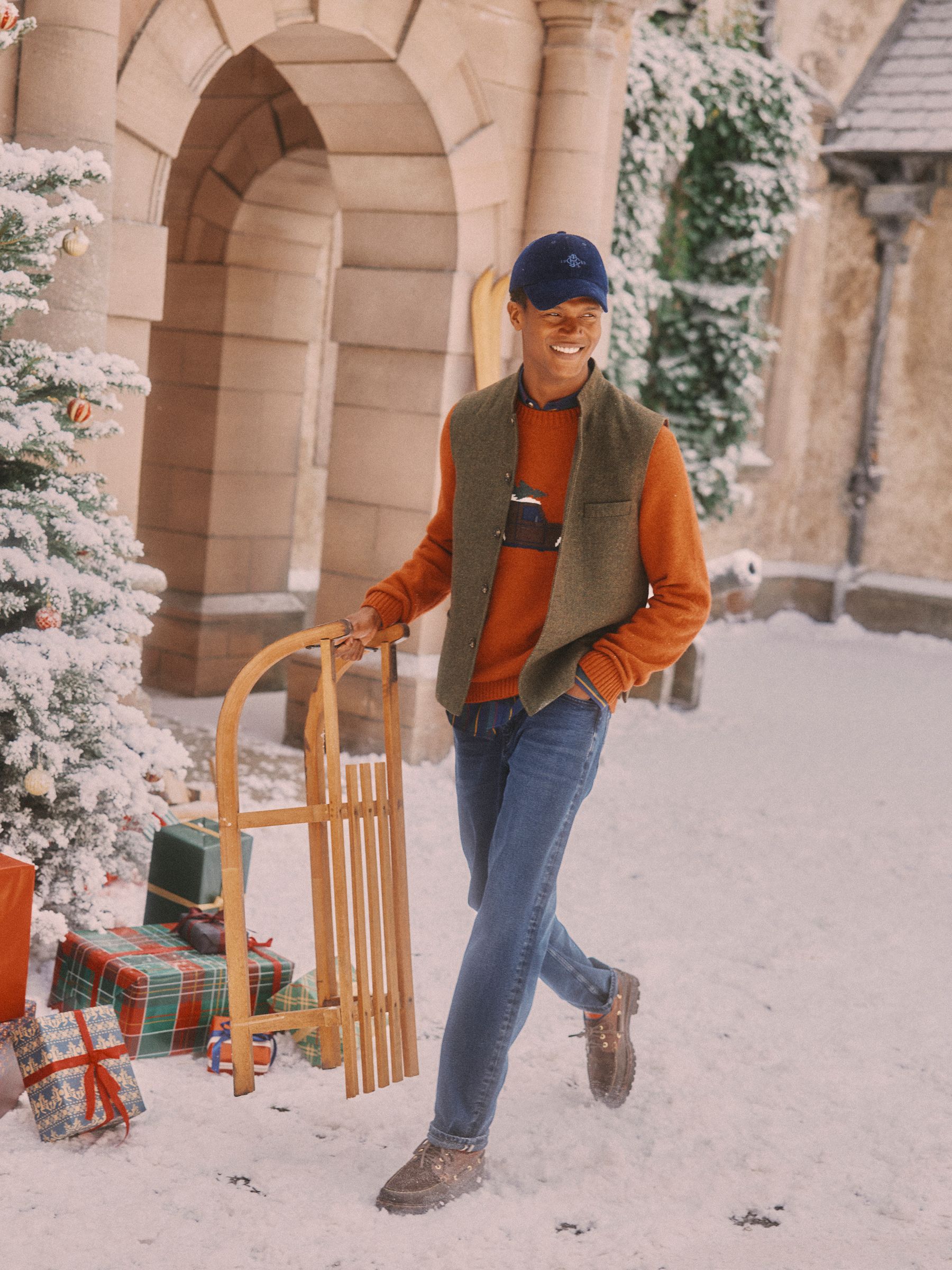 Green Wool Blend Tweed Gilet - Image 2 of 12 Green Wool Blend Tweed Gilet - Image 2 of 12