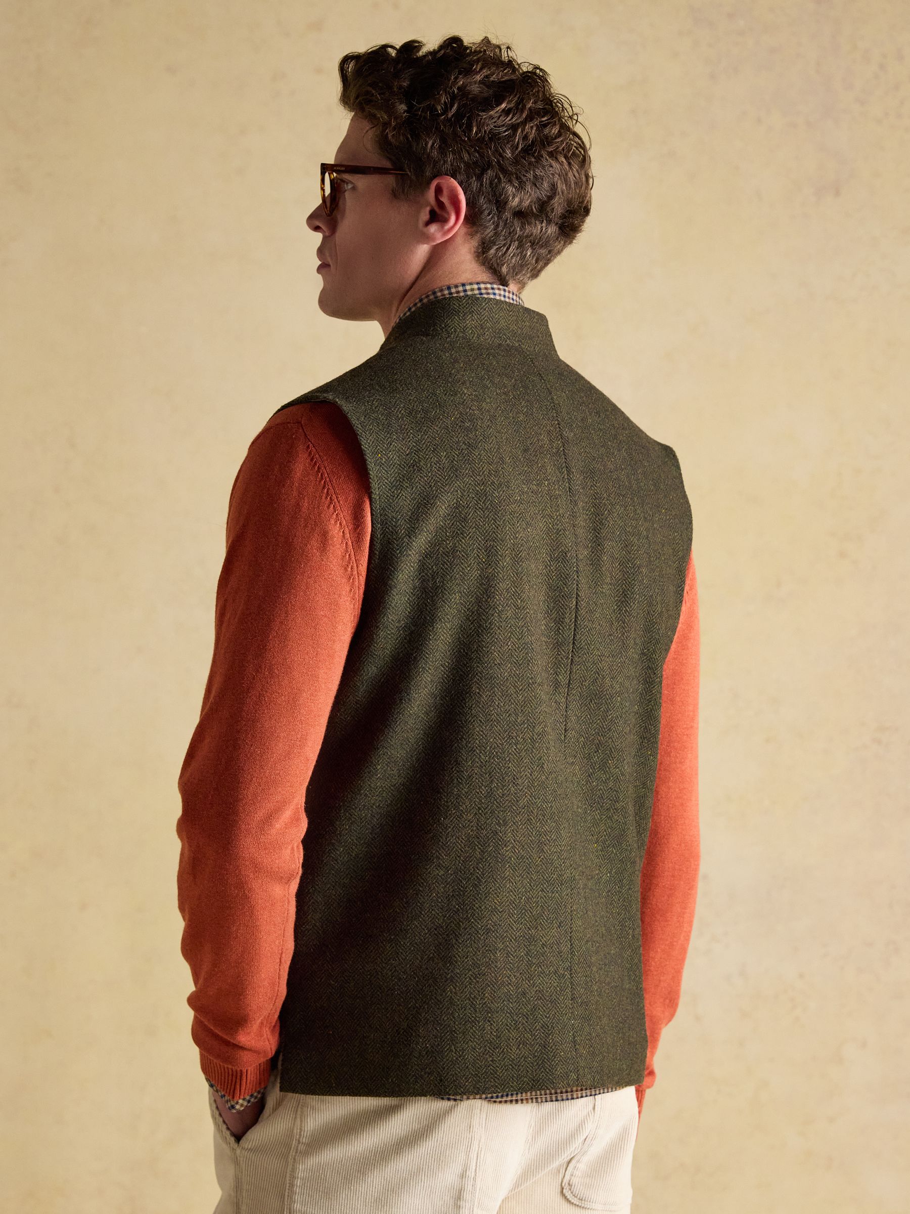 Green Wool Blend Tweed Gilet - Image 4 of 12