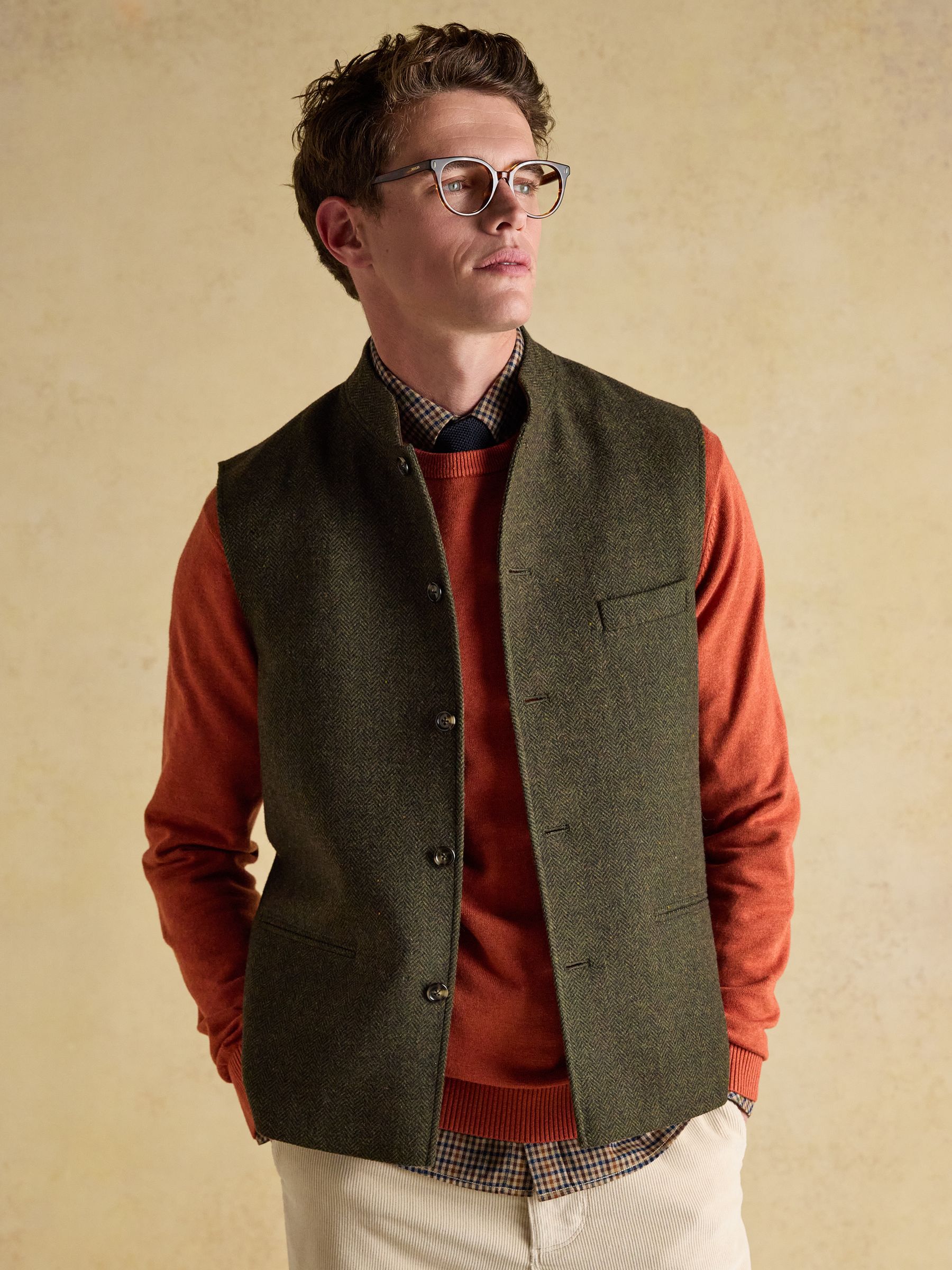 Green Wool Blend Tweed Gilet - Image 9 of 12